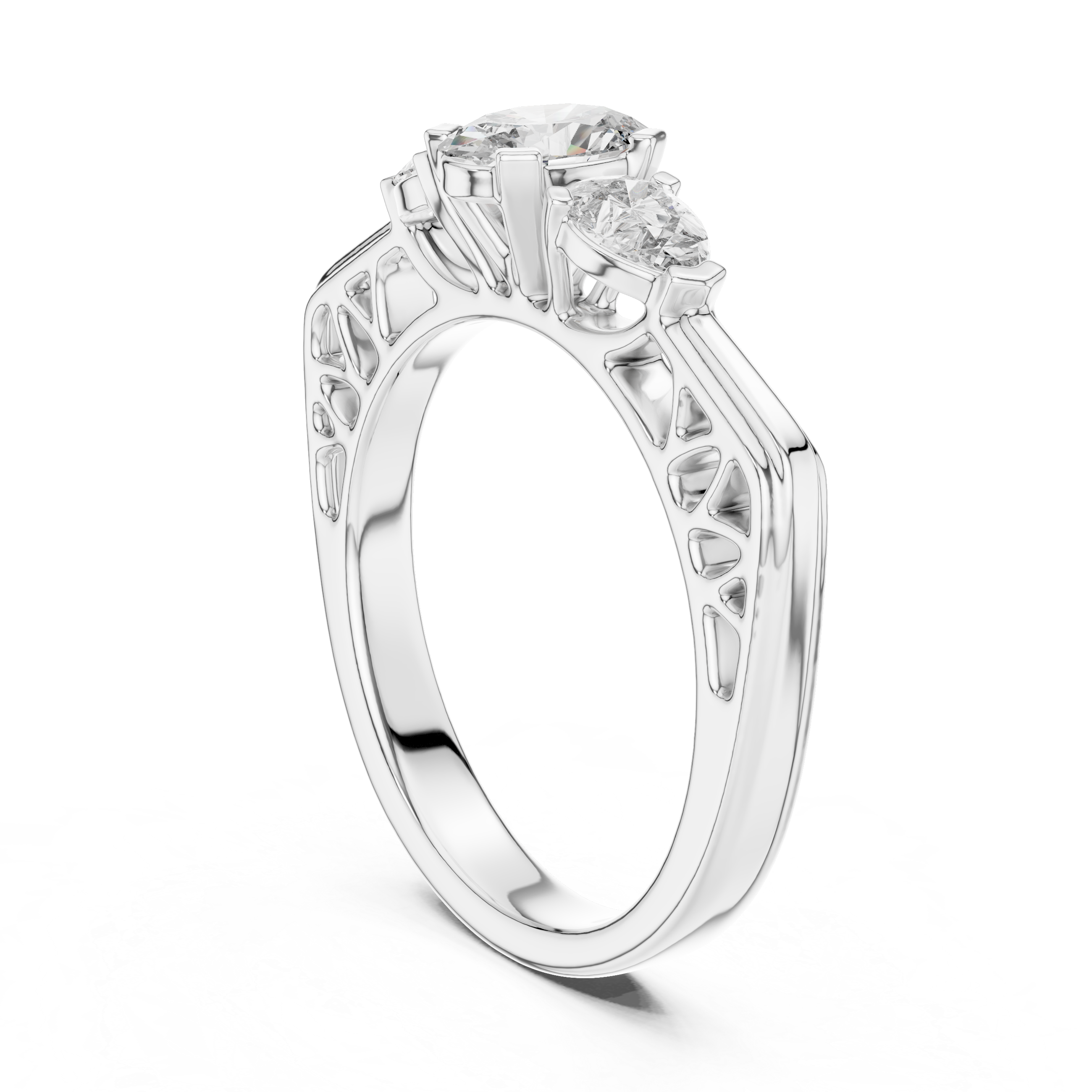 Vintage Style Oval Center Diamond Ring