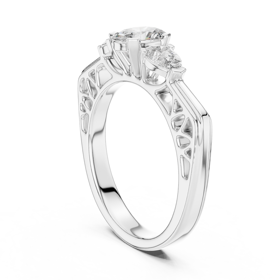Vintage Style Oval Center Diamond Ring
