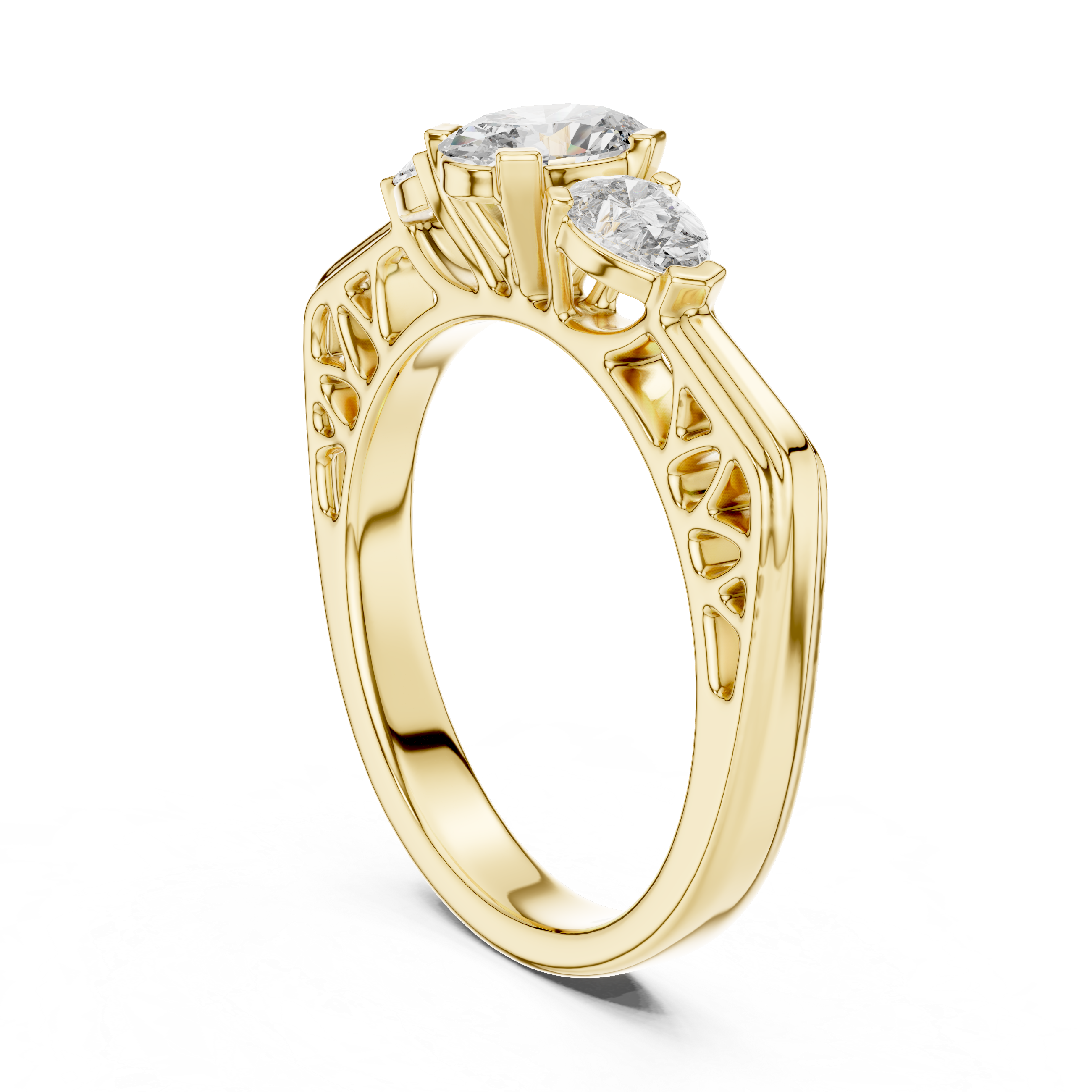 Vintage Style Oval Center Diamond Ring