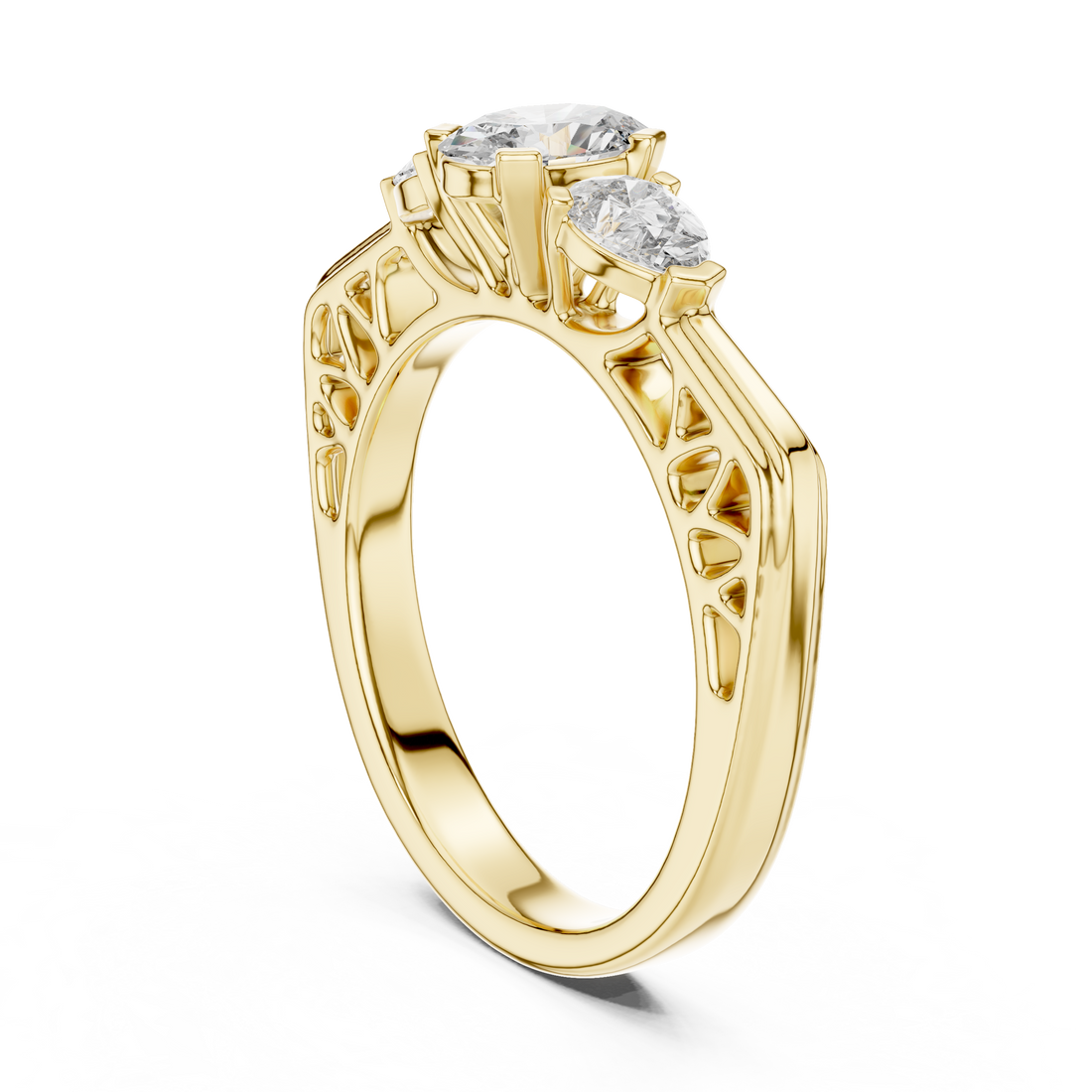 Vintage Style Oval Center Diamond Ring