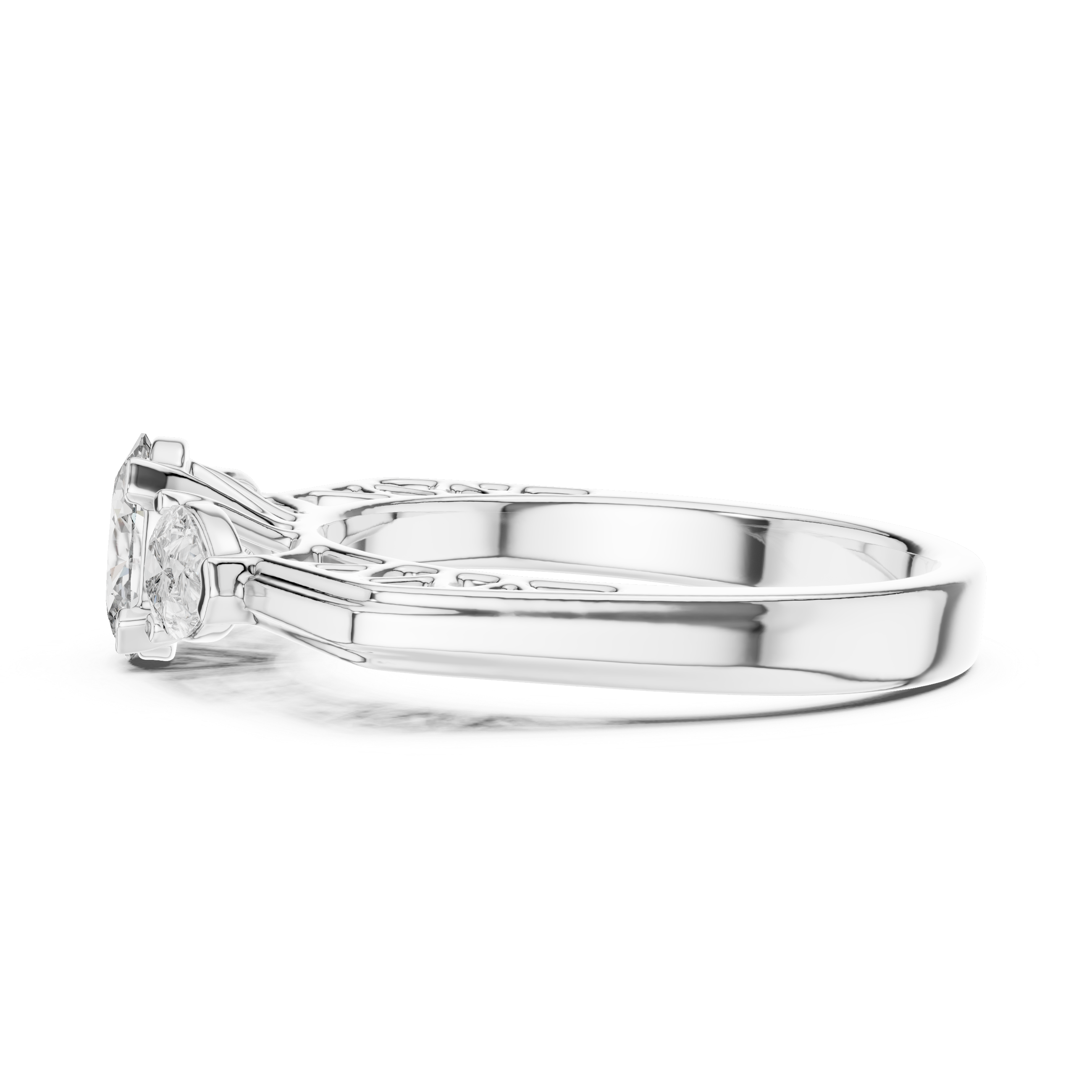 Vintage Style Oval Center Diamond Ring