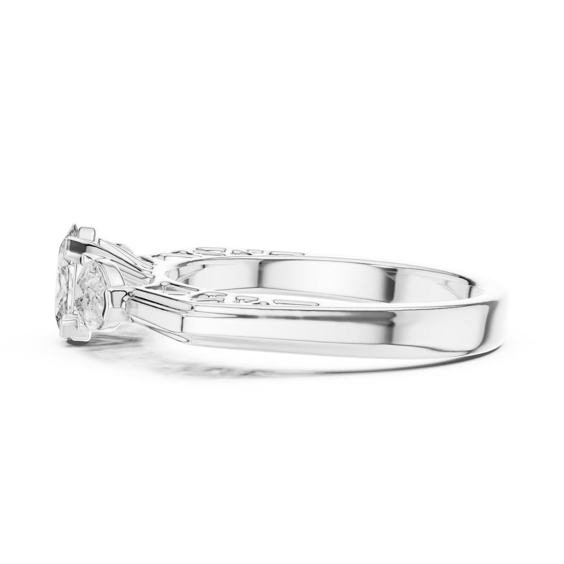 Vintage Style Oval Center Diamond Ring