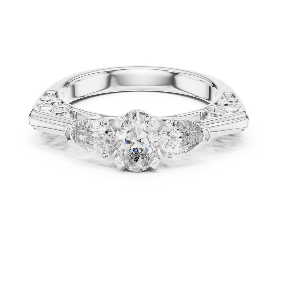 Vintage Style Oval Center Diamond Ring