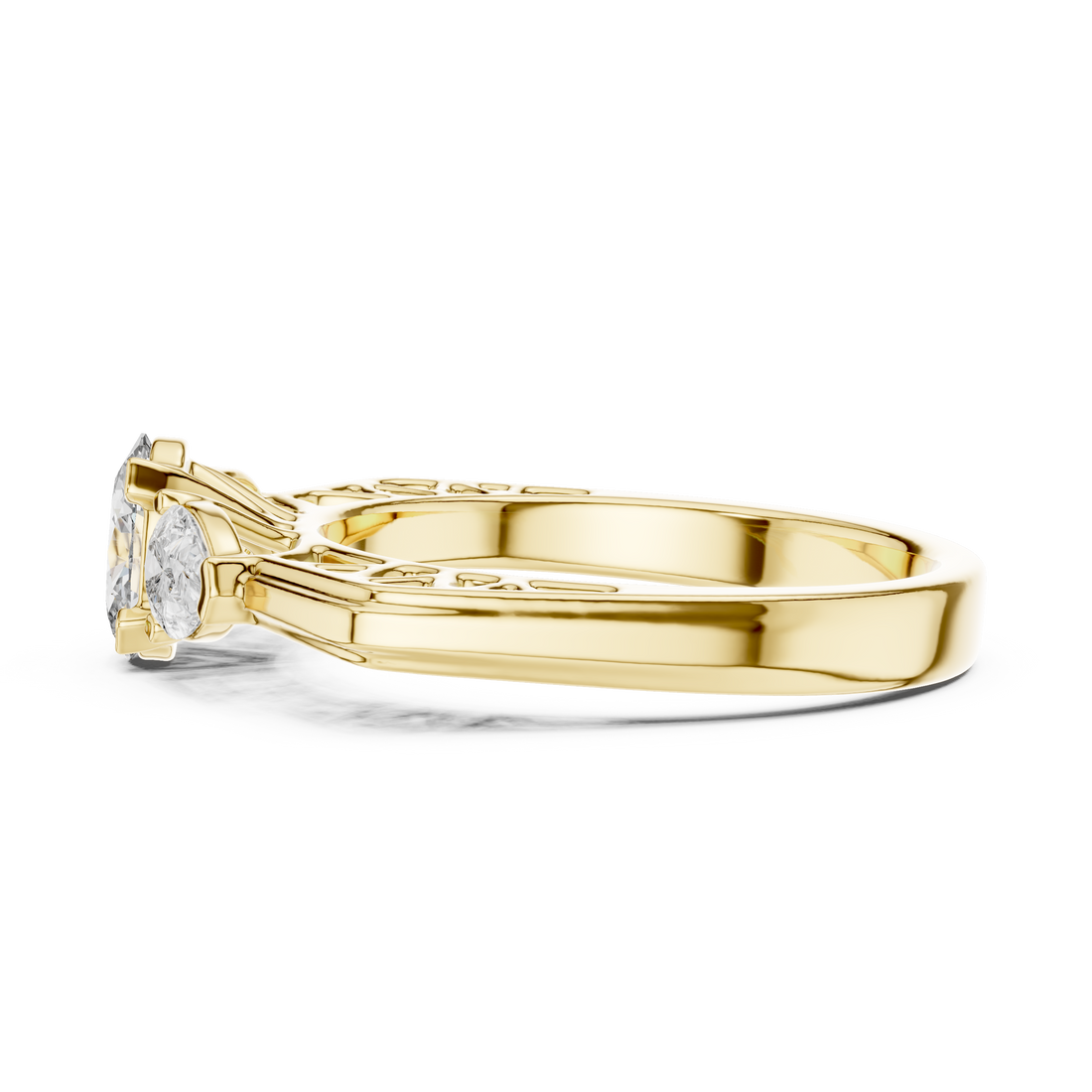 Vintage Style Oval Center Diamond Ring