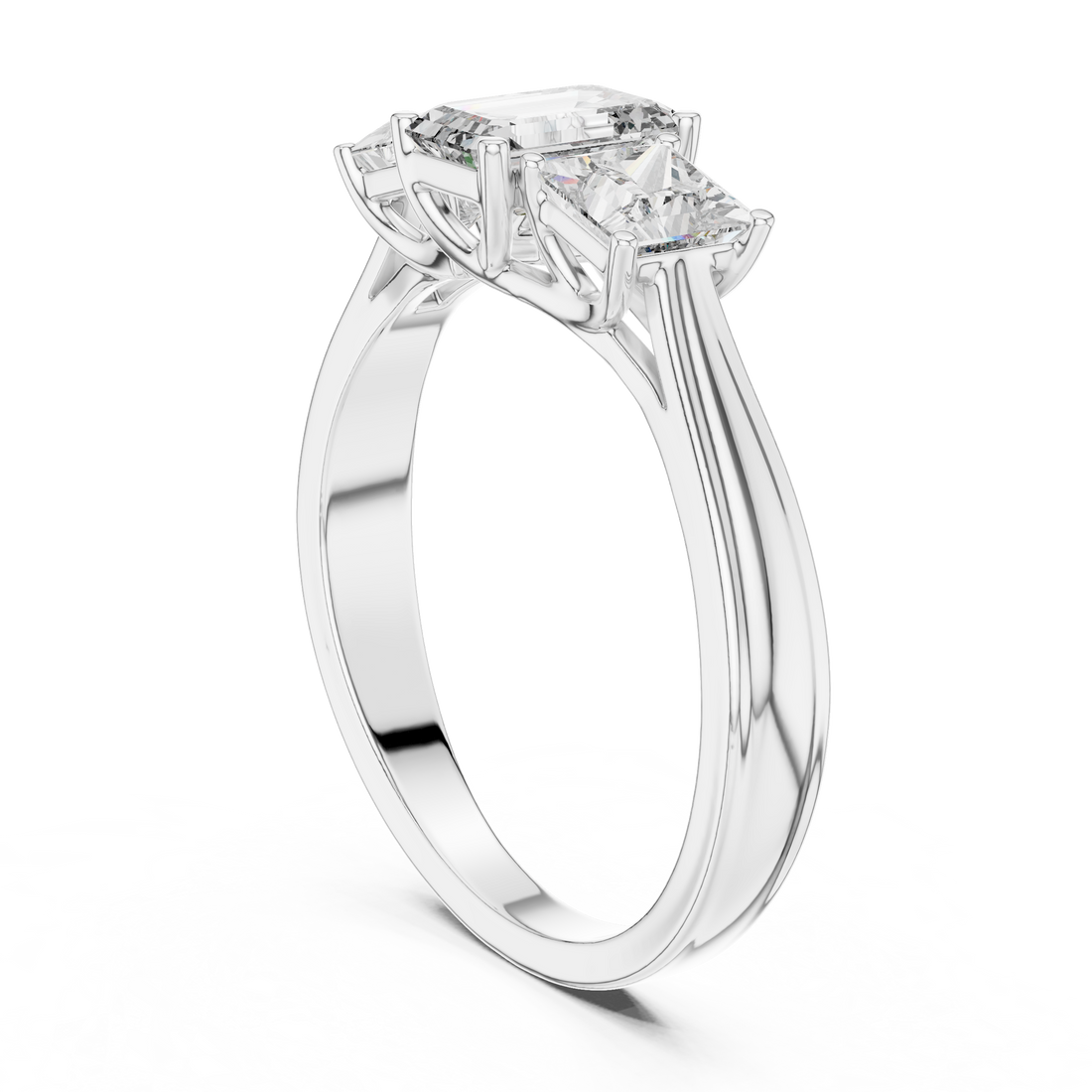 Eternal Emerald & Princess Three-Stone Engagement Ring