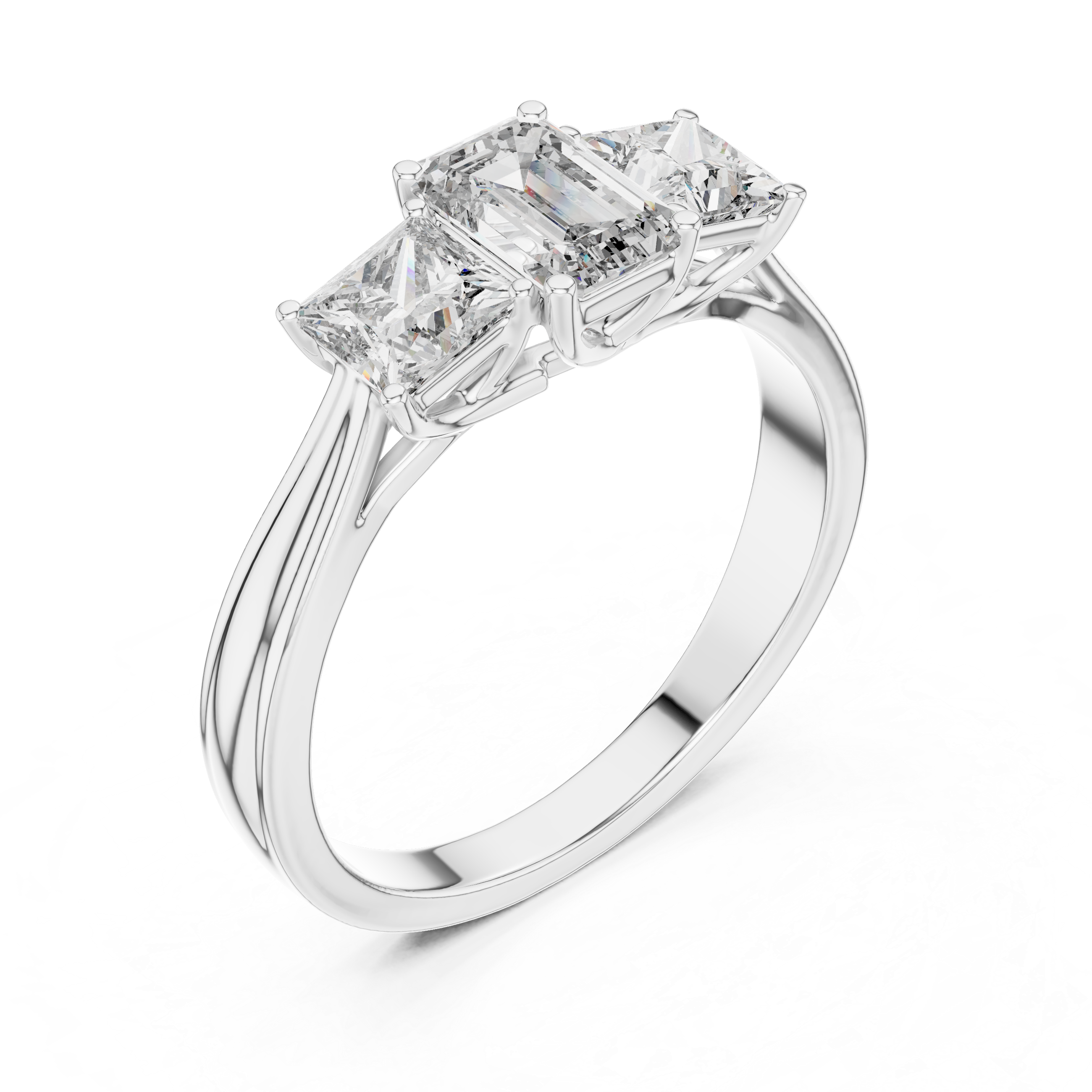 Eternal Emerald & Princess Three-Stone Engagement Ring