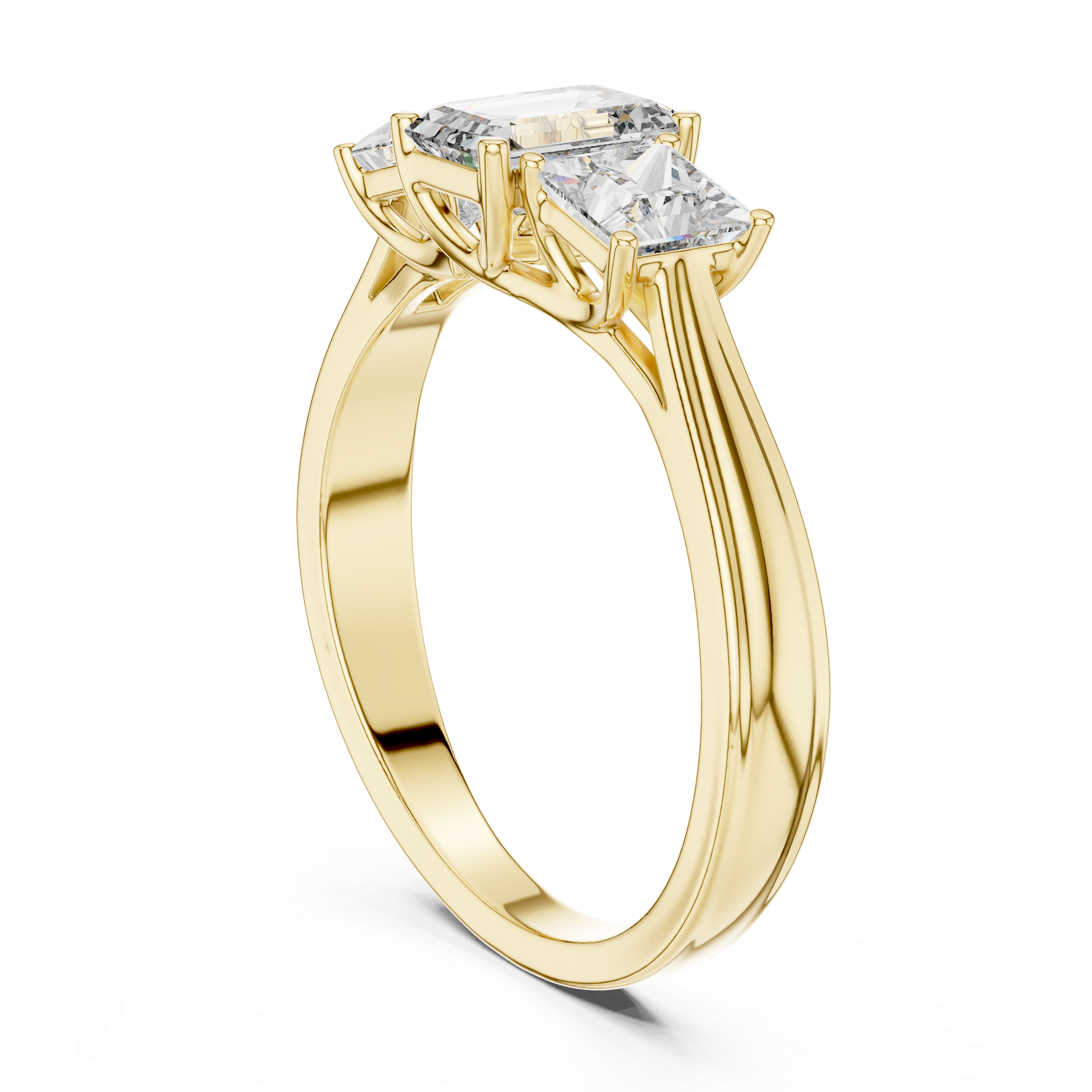 Eternal Emerald & Princess Three-Stone Engagement Ring