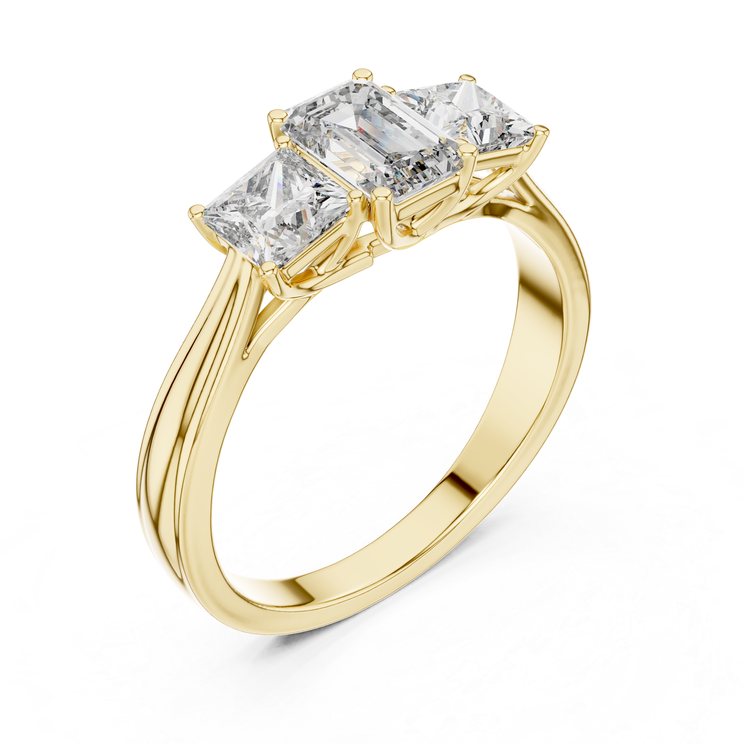 Eternal Emerald & Princess Three-Stone Engagement Ring