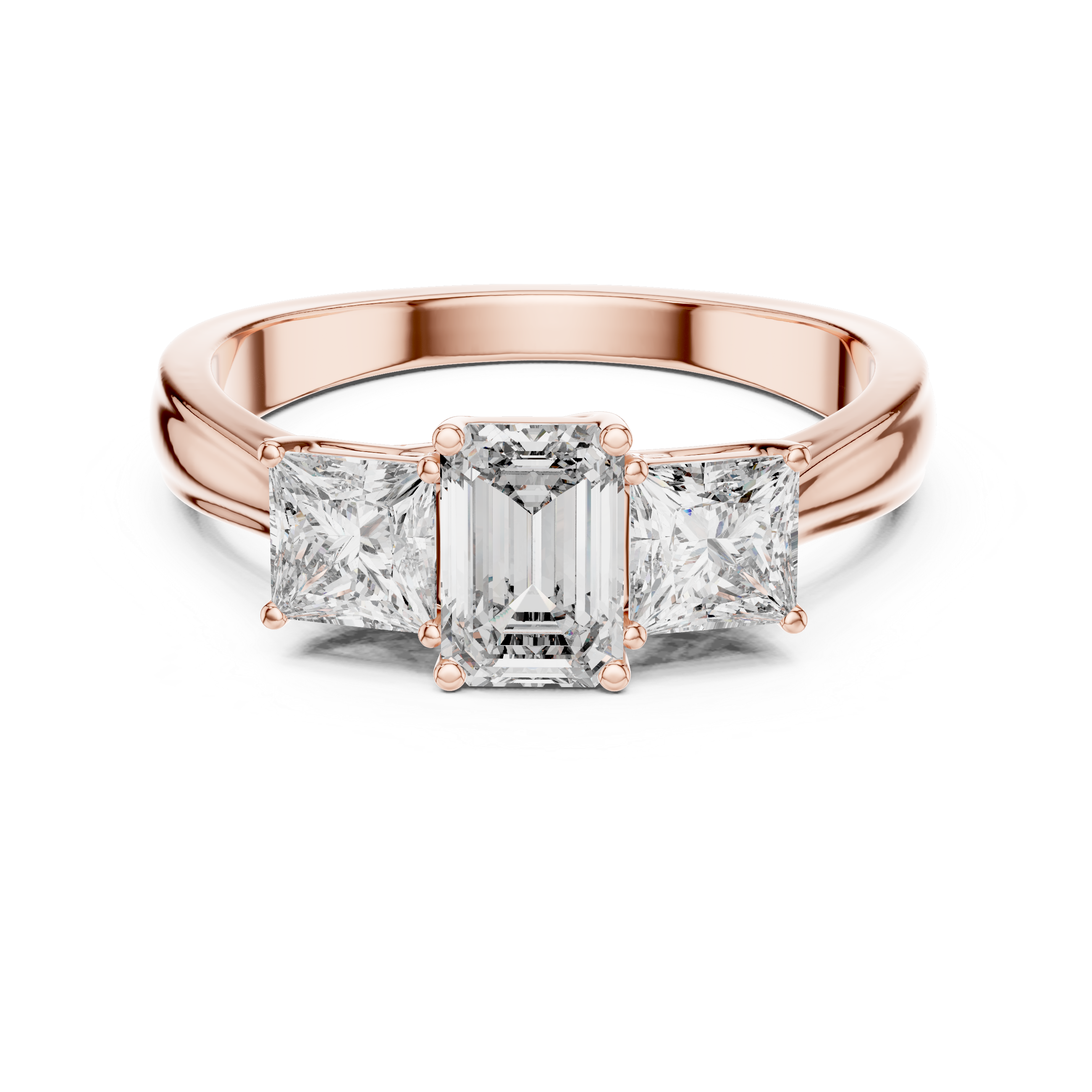 Eternal Emerald & Princess Three-Stone Engagement Ring