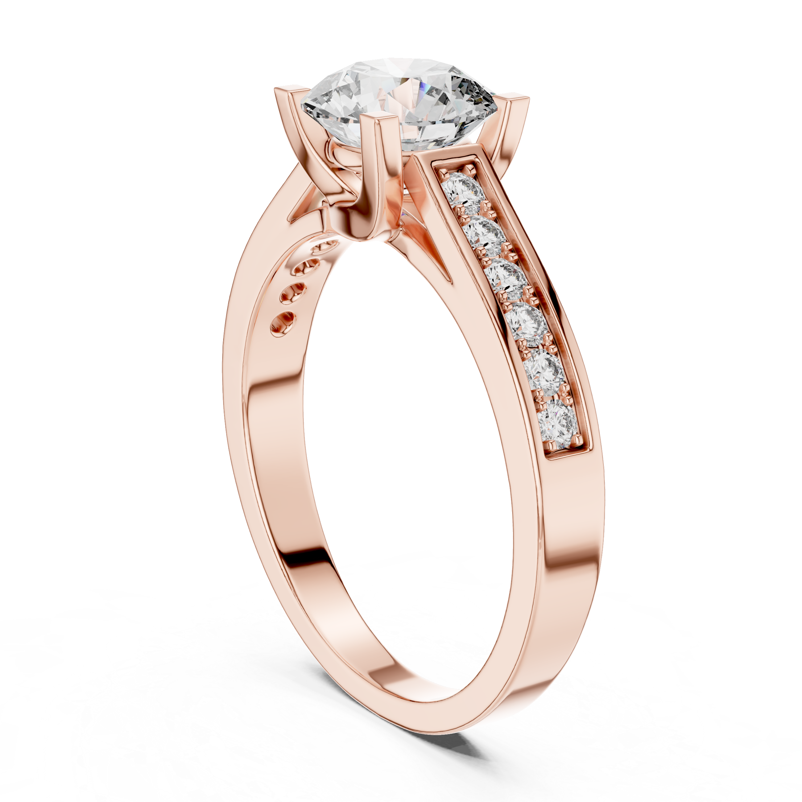Blend 1 Carat Round Cathedral Pave Setting