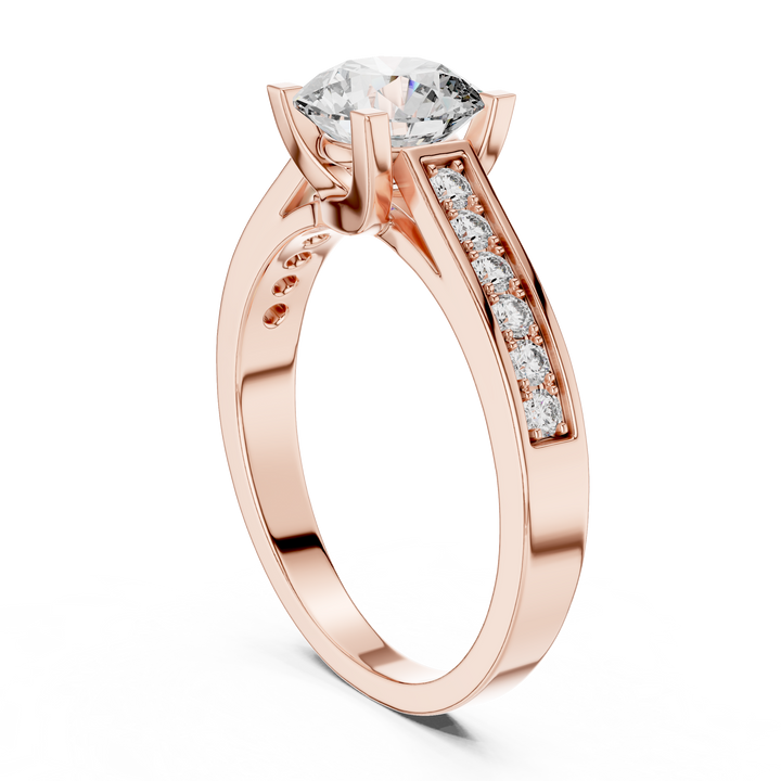 Blend 1 Carat Round Cathedral Pave Setting