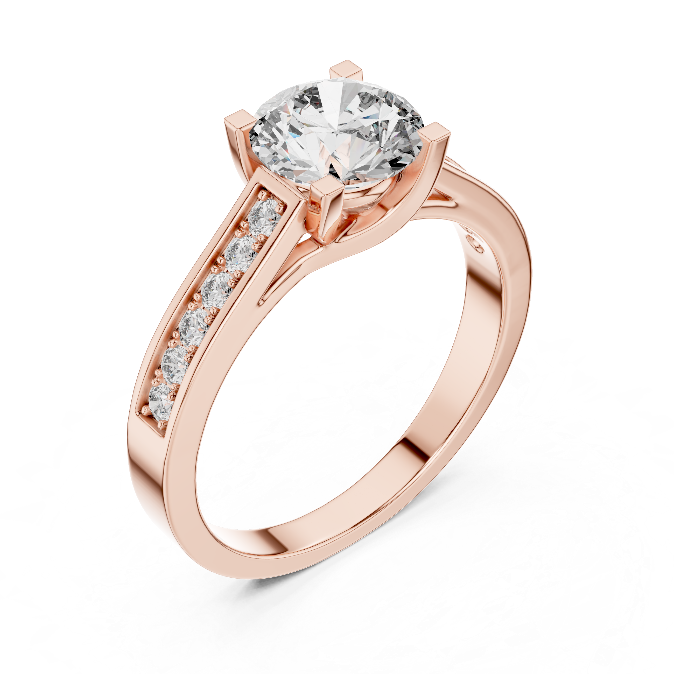 Blend 1 Carat Round Cathedral Pave Setting