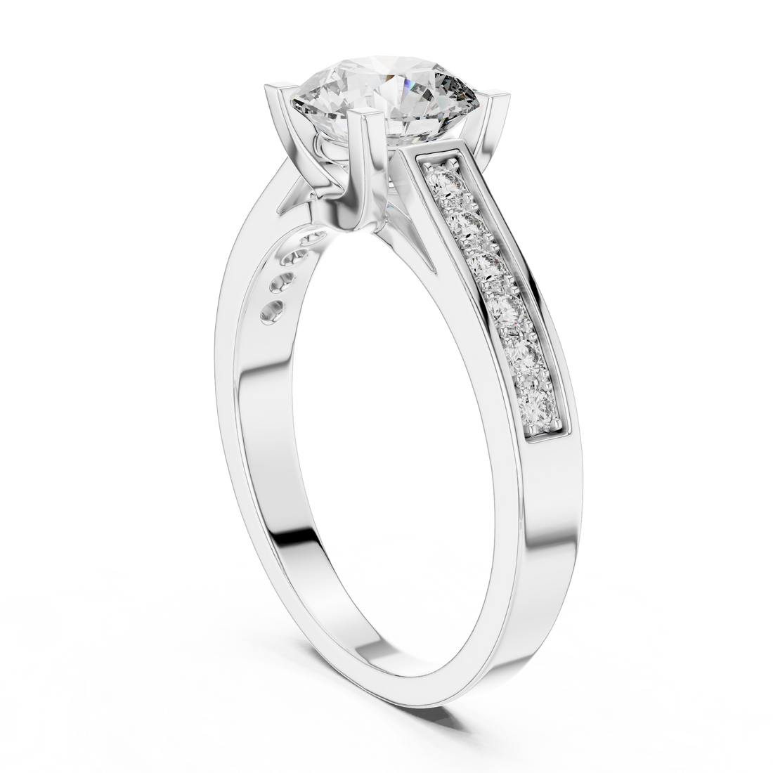 Blend 1 Carat Round Cathedral Pave Setting