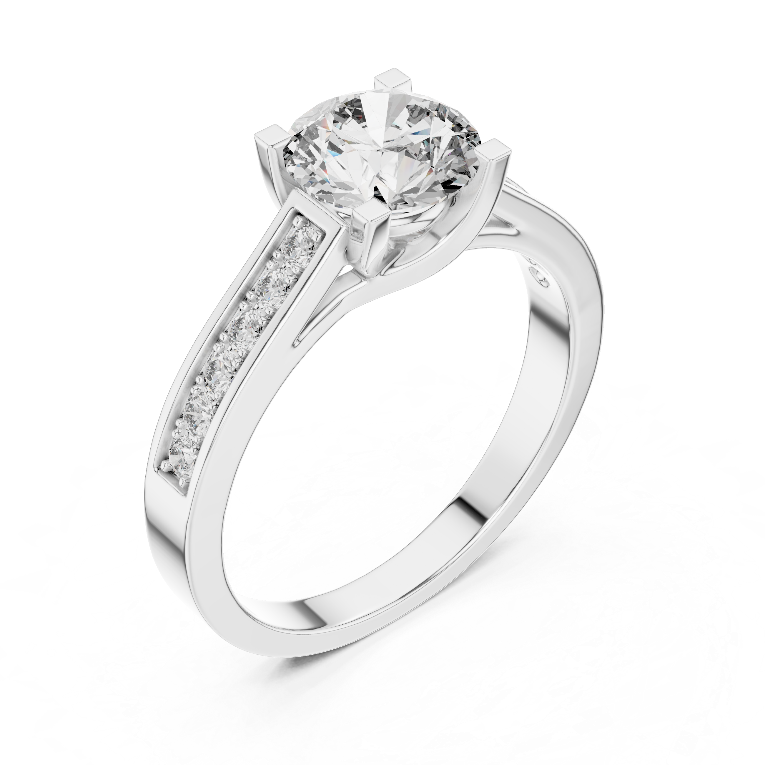Blend 1 Carat Round Cathedral Pave Setting