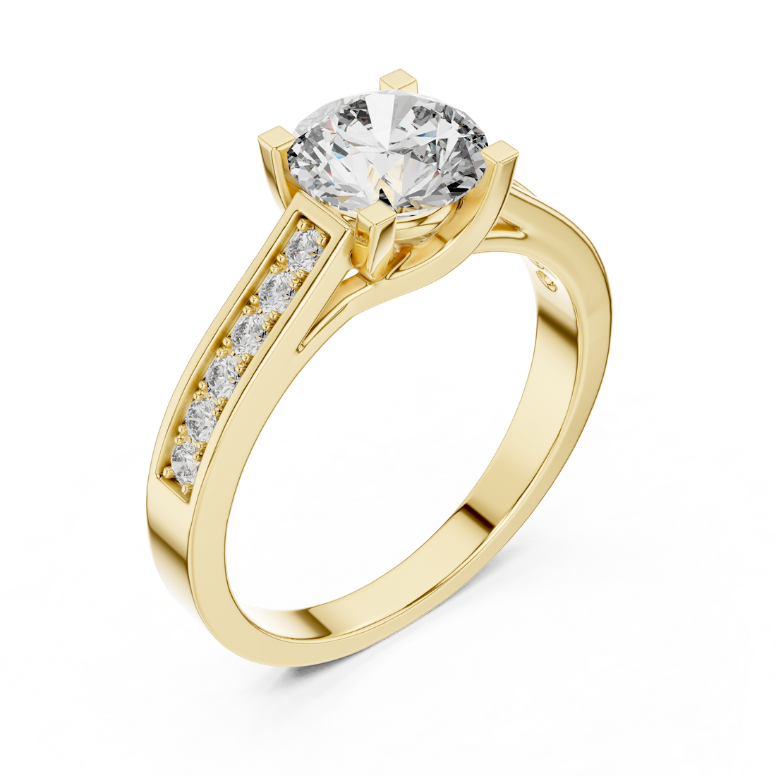 Blend 1 Carat Round Cathedral Pave Setting