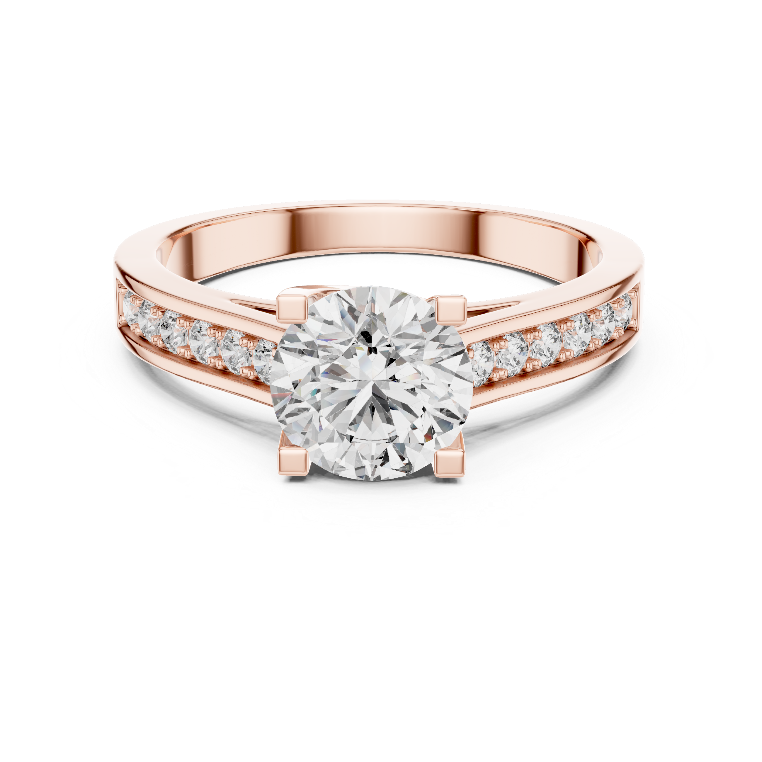 Blend 1 Carat Round Cathedral Pave Setting
