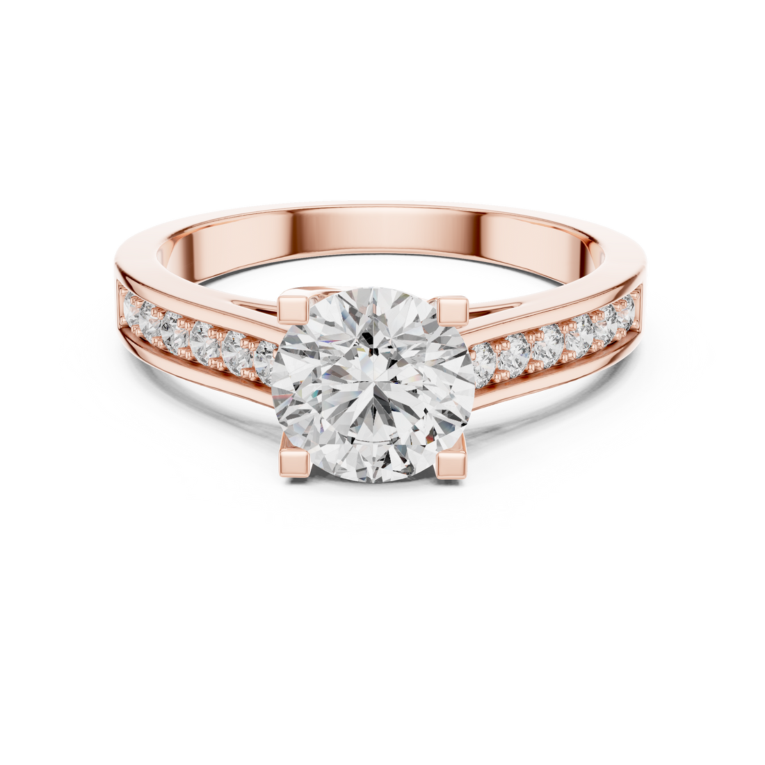 Blend 1 Carat Round Cathedral Pave Setting