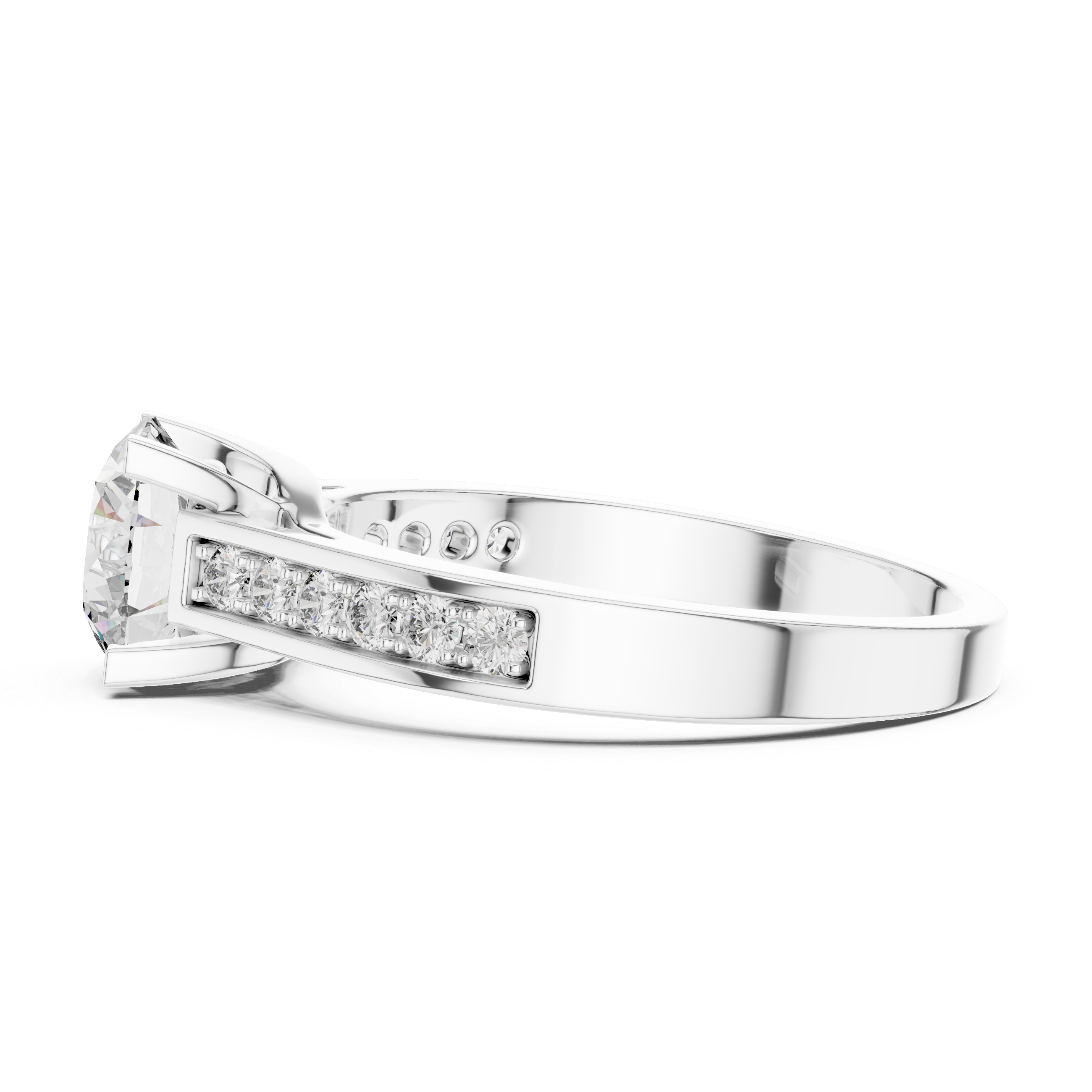 Blend 1 Carat Round Cathedral Pave Setting