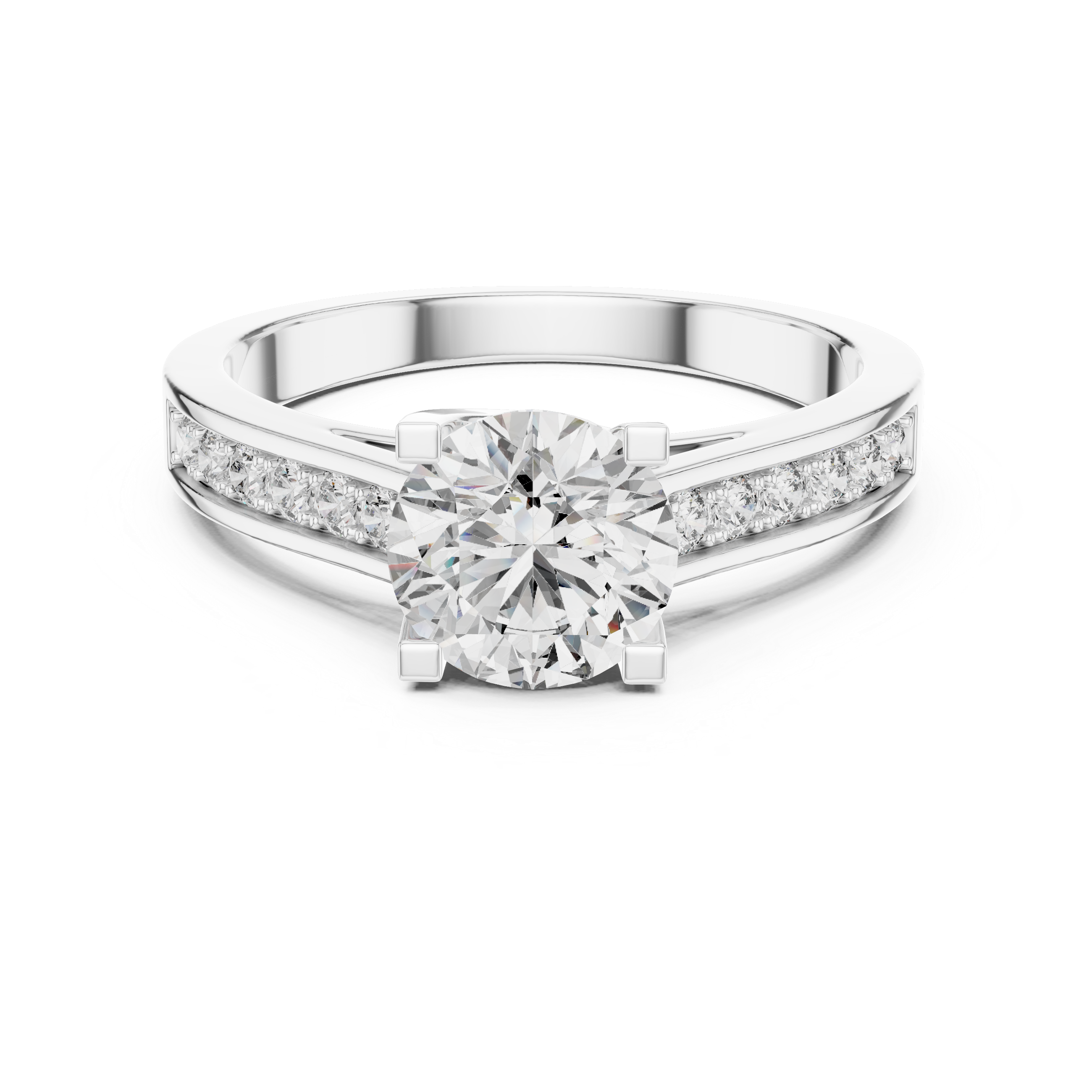 Blend 1 Carat Round Cathedral Pave Setting
