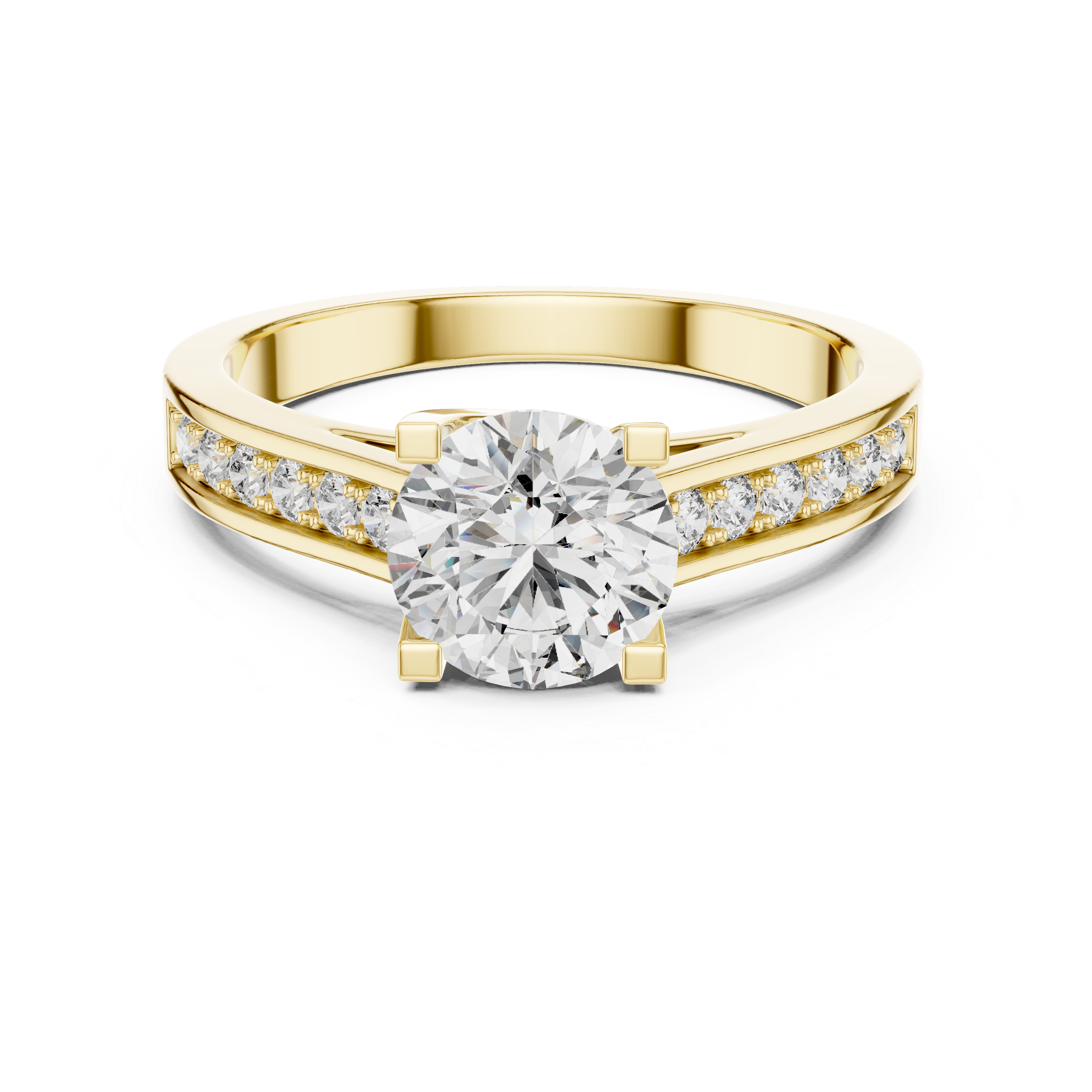 Blend 1 Carat Round Cathedral Pave Setting
