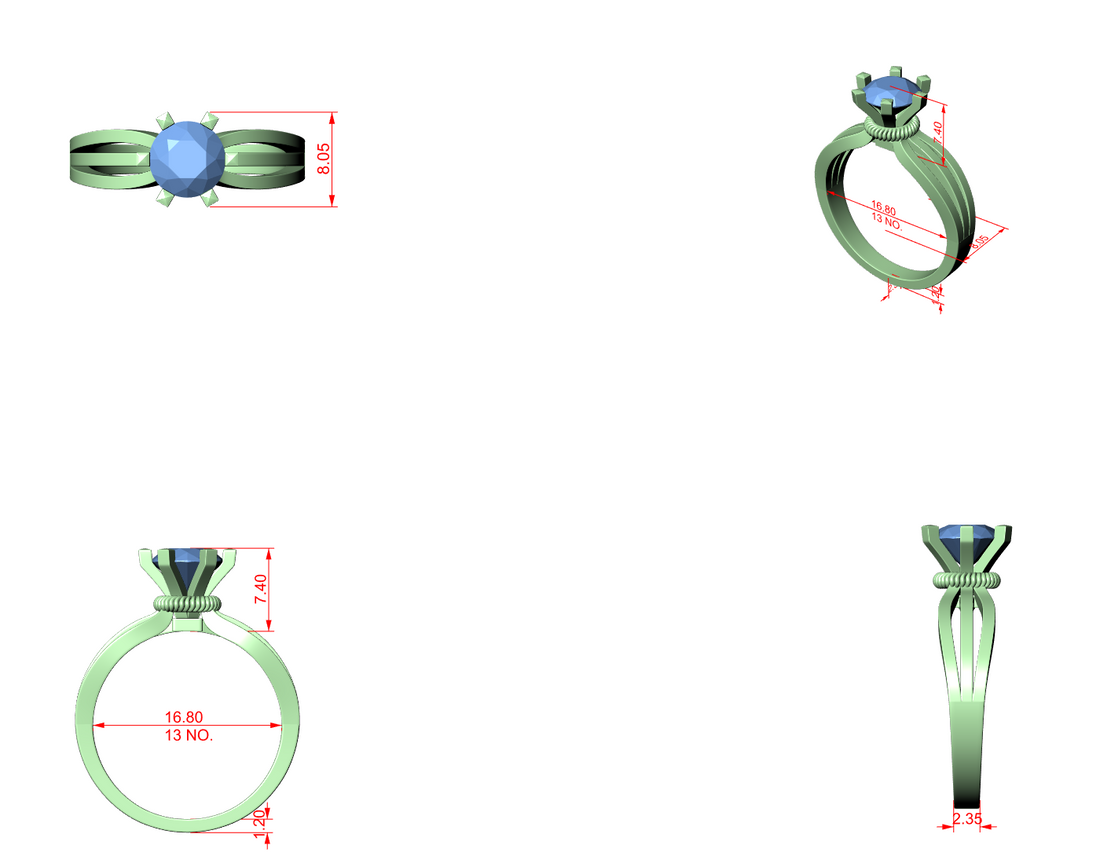 Brilliant Round Diamond Split Shank Ring