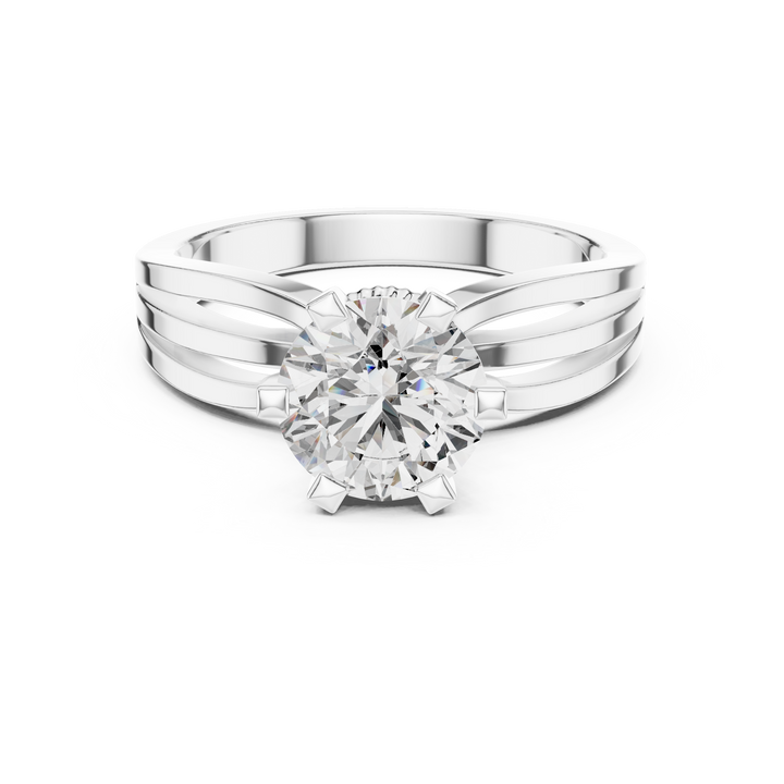 Brilliant Round Diamond Split Shank Ring