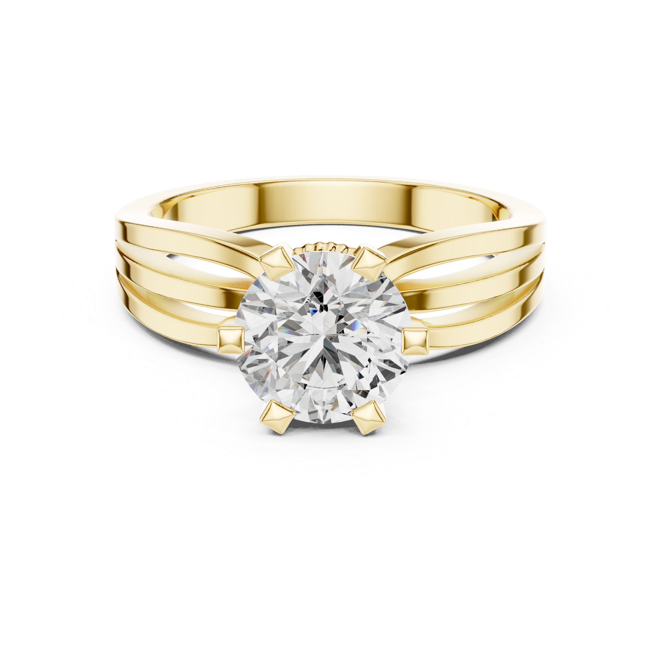 Brilliant Round Diamond Split Shank Ring