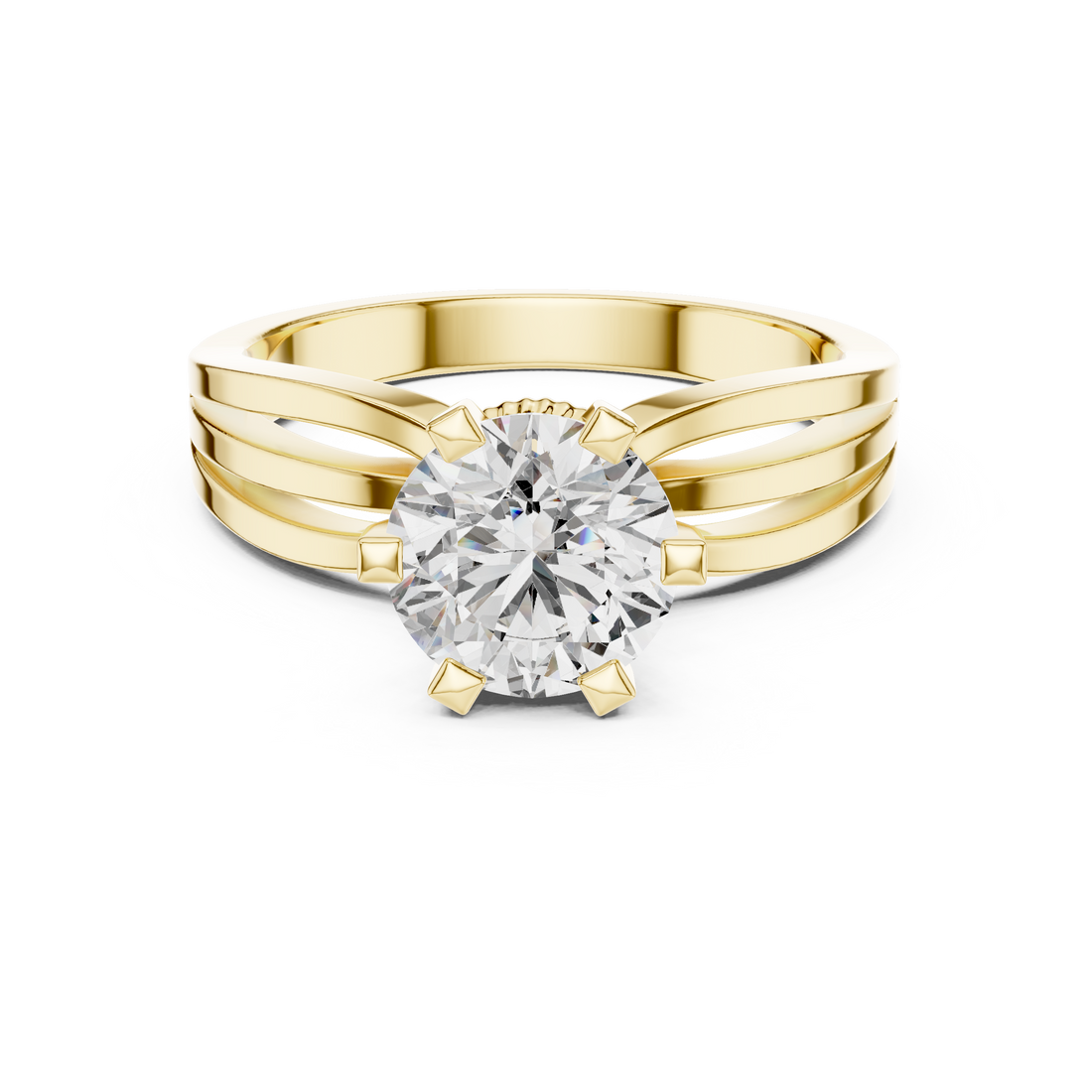 Brilliant Round Diamond Split Shank Ring