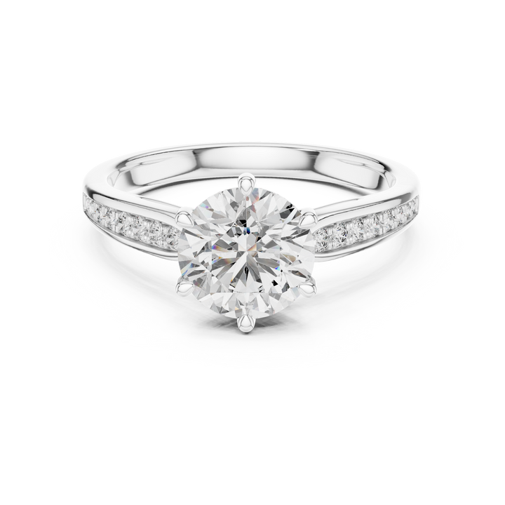 1 Carat Round Gold Solitaire with Prongs 6