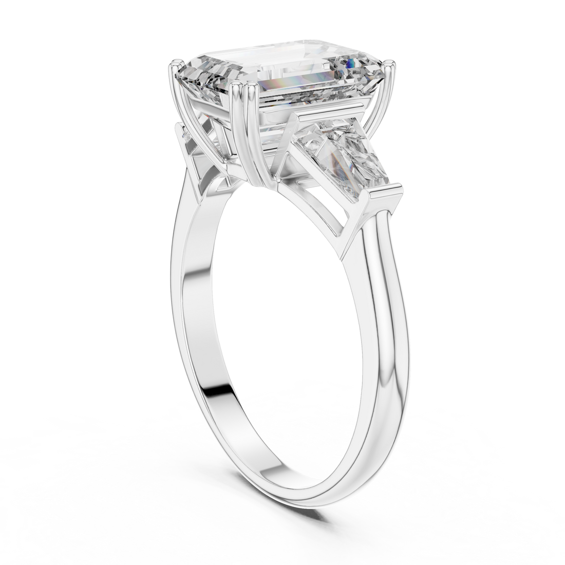 Elegant Three Stone Diamond Ring For Engagement