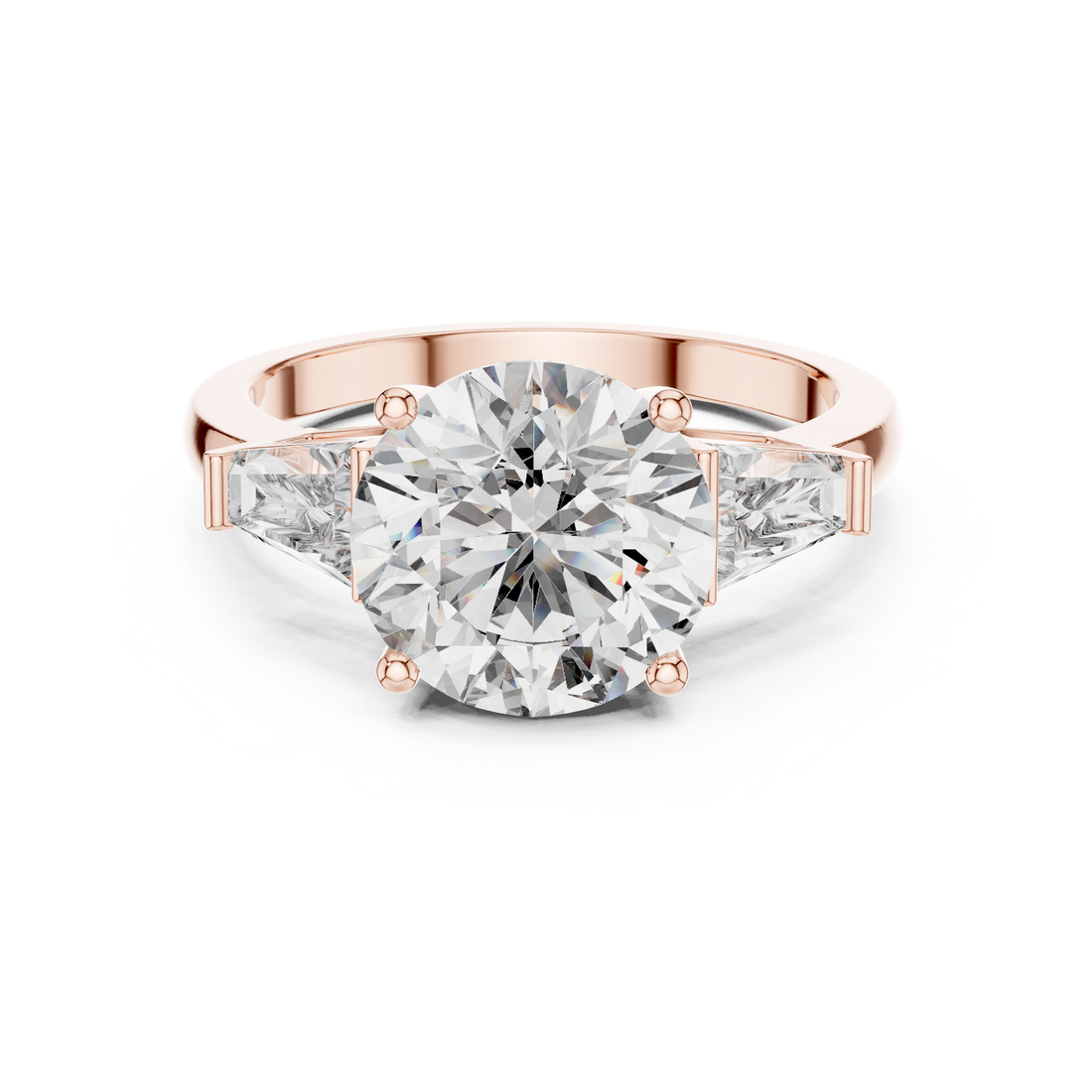 Luxury Round Diamond with Side Stones Ring