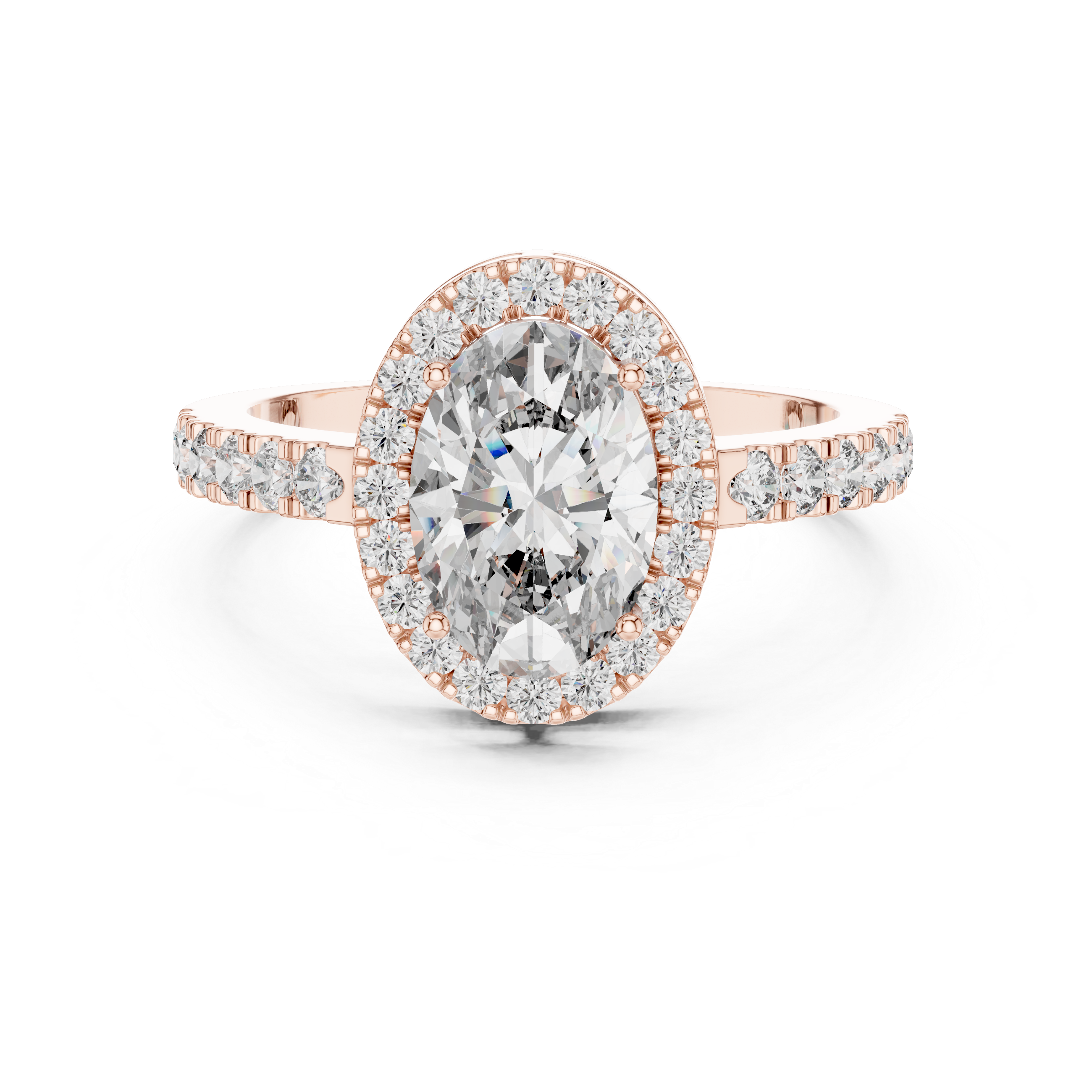 Delicate Halo Diamond Ring with Sparkling Accents