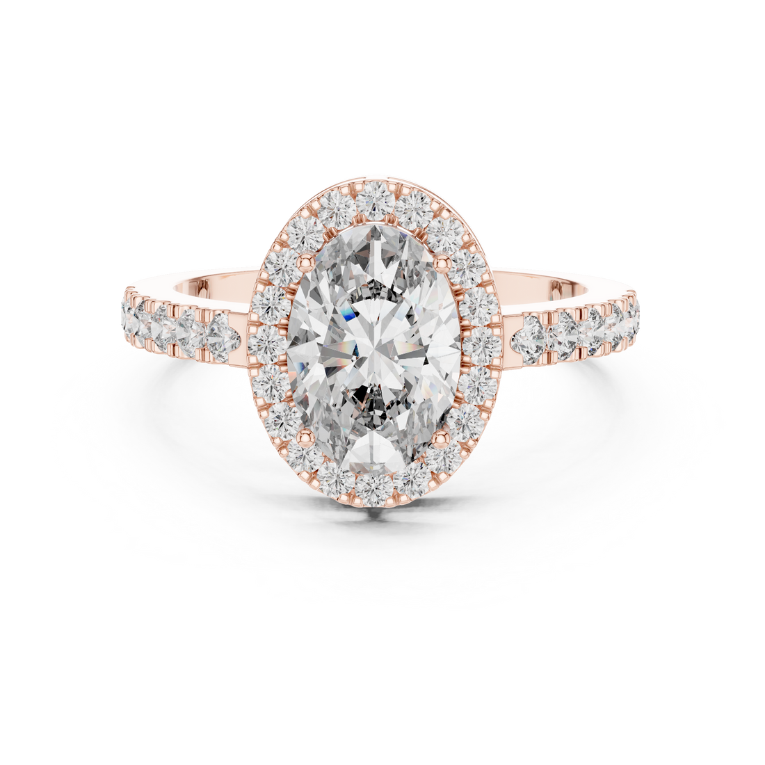 Delicate Halo Diamond Ring with Sparkling Accents