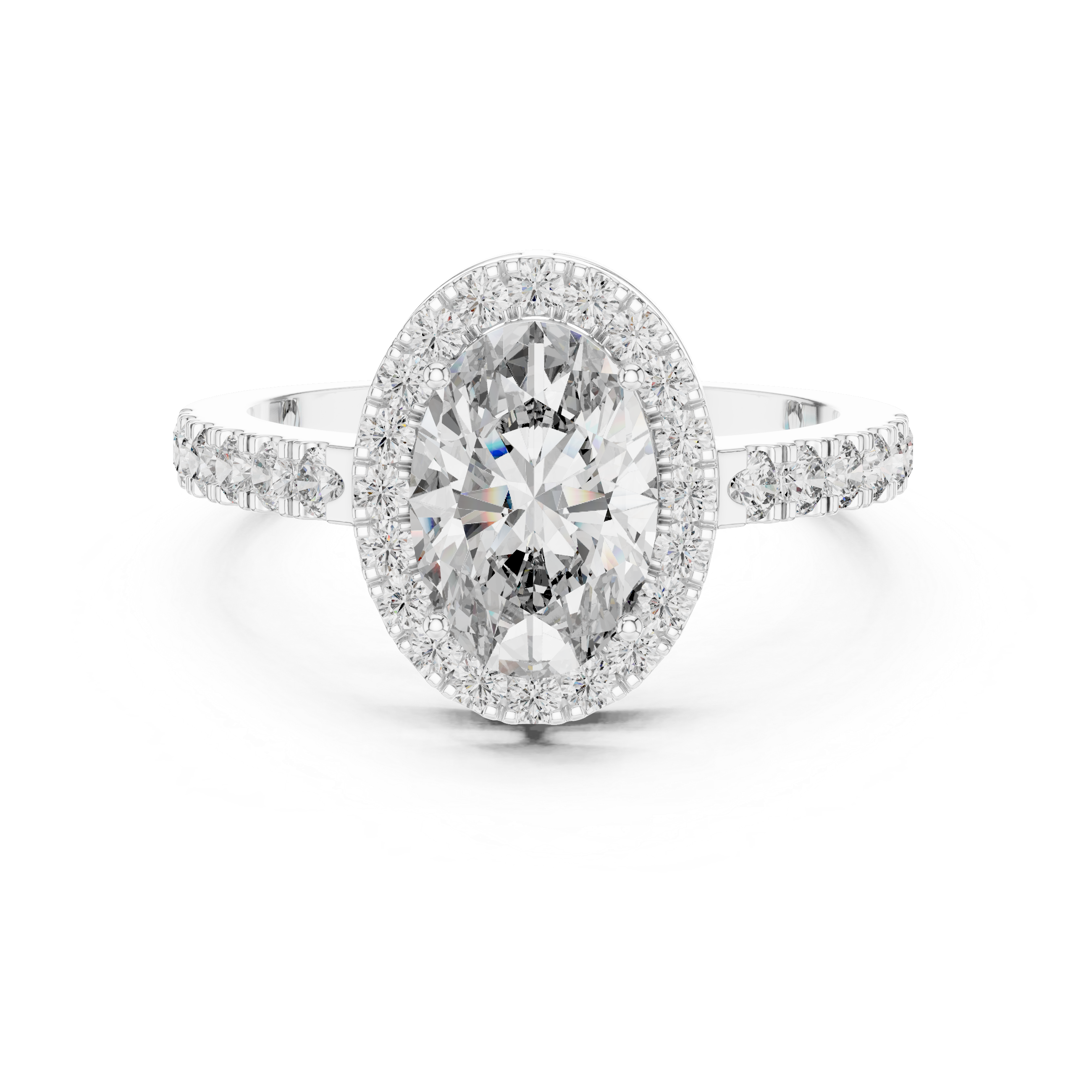 Delicate Halo Diamond Ring with Sparkling Accents