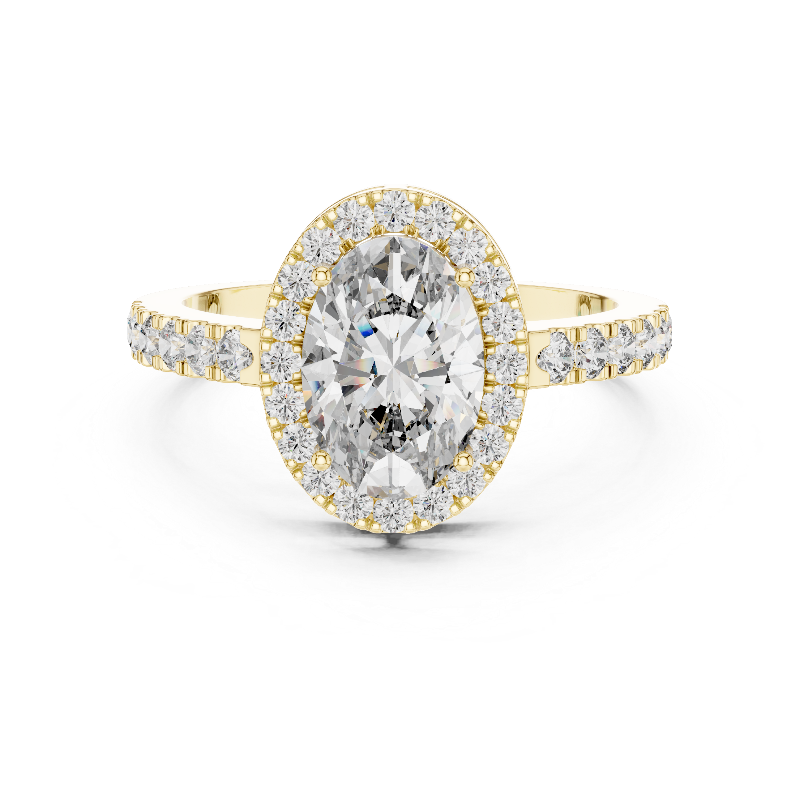 Delicate Halo Diamond Ring with Sparkling Accents