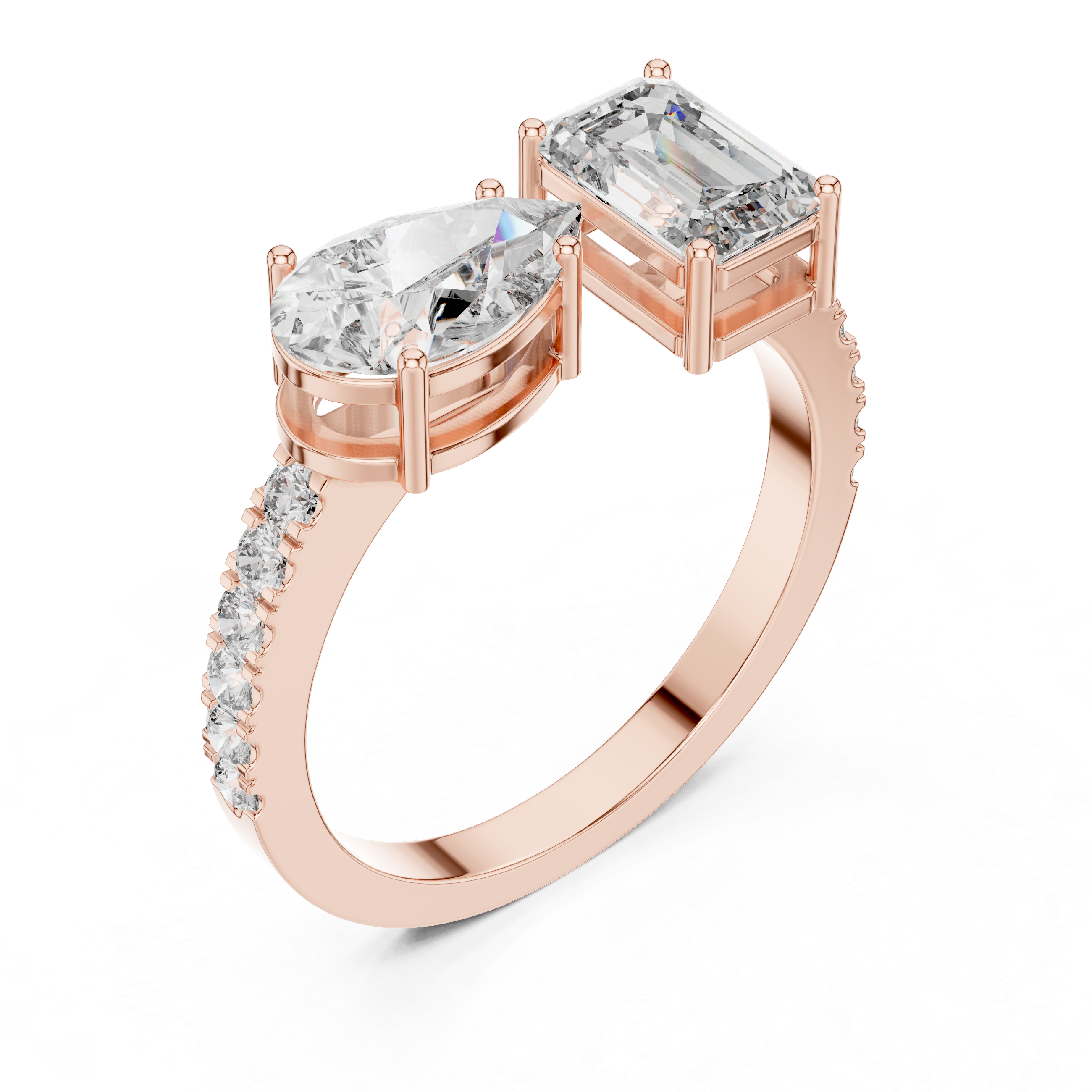Contemporary Open Diamond Cuff Ring