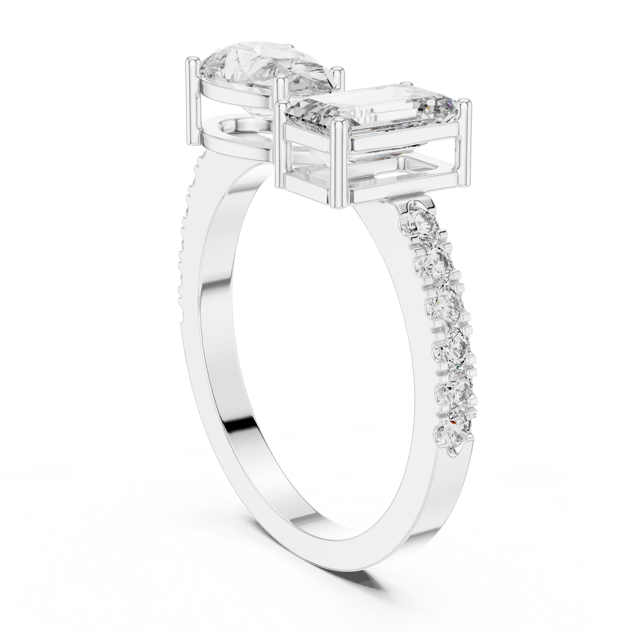 Contemporary Open Diamond Cuff Ring