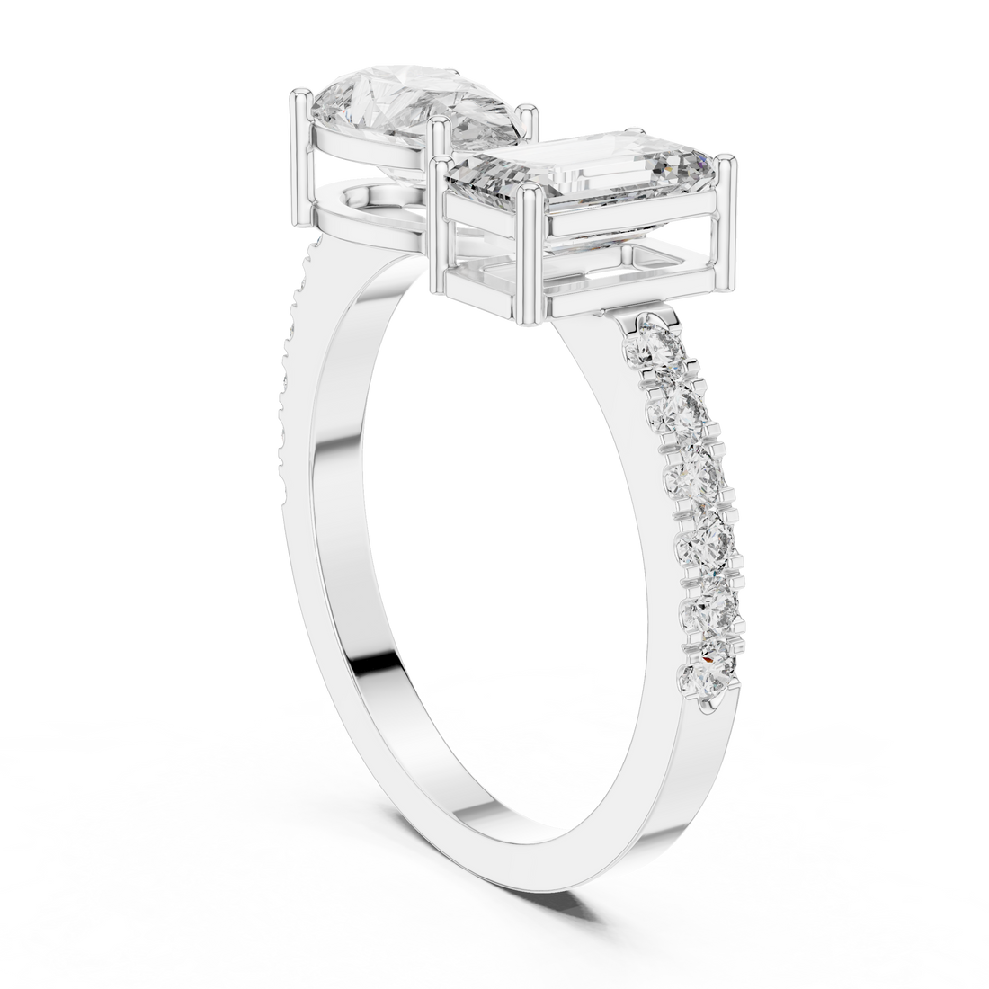 Contemporary Open Diamond Cuff Ring