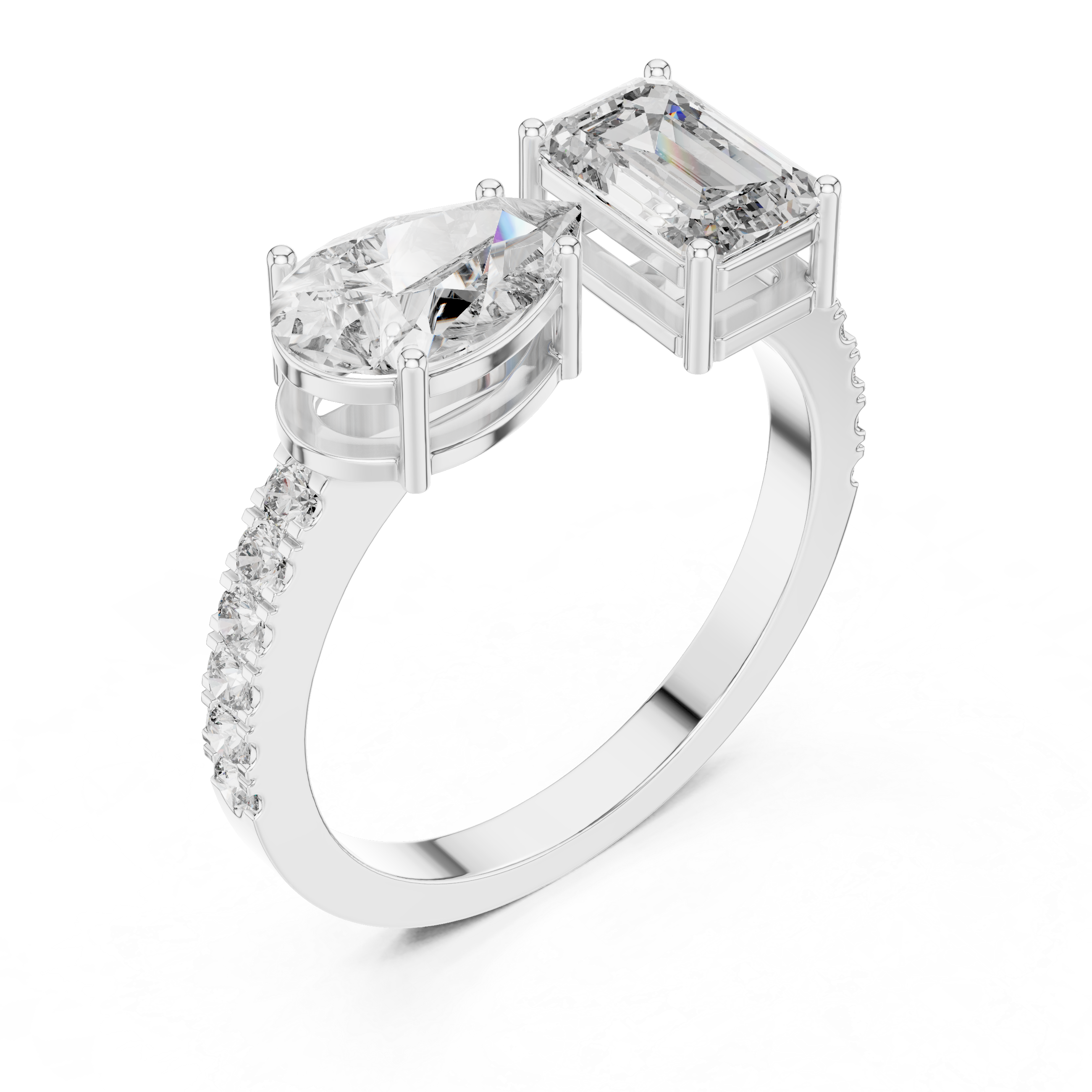 Contemporary Open Diamond Cuff Ring
