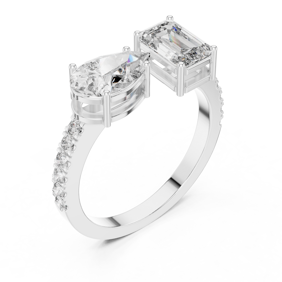 Contemporary Open Diamond Cuff Ring