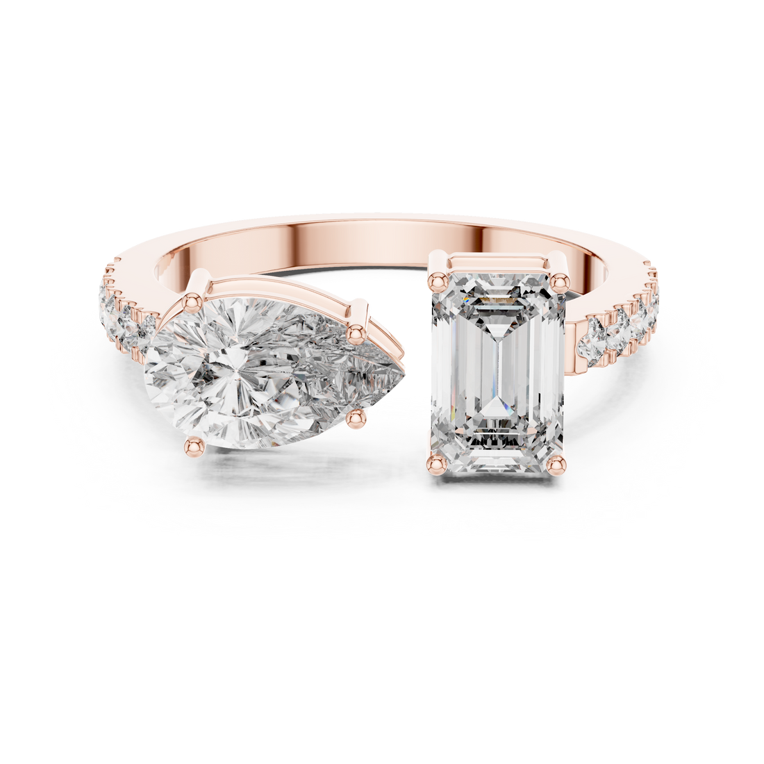 Contemporary Open Diamond Cuff Ring
