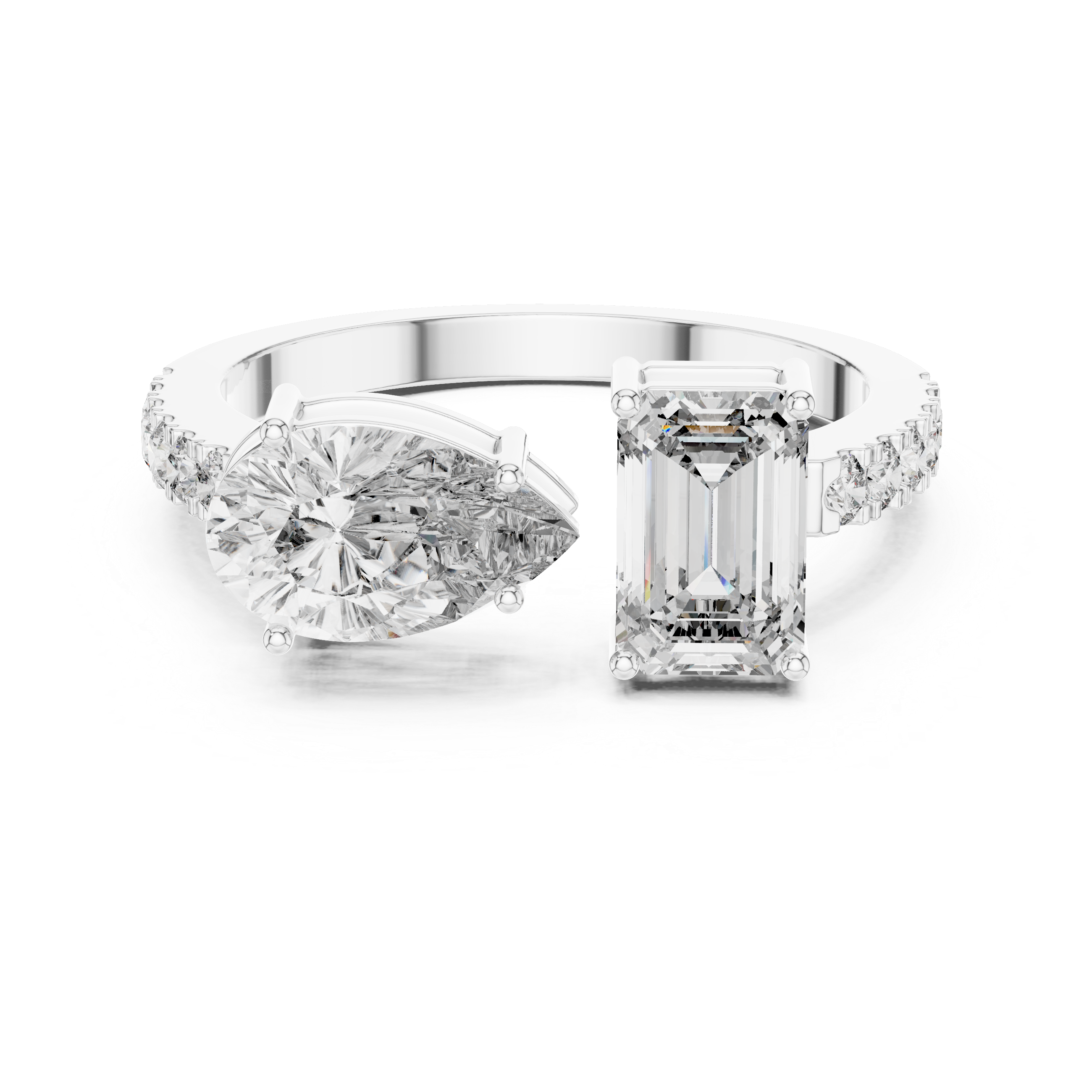 Contemporary Open Diamond Cuff Ring