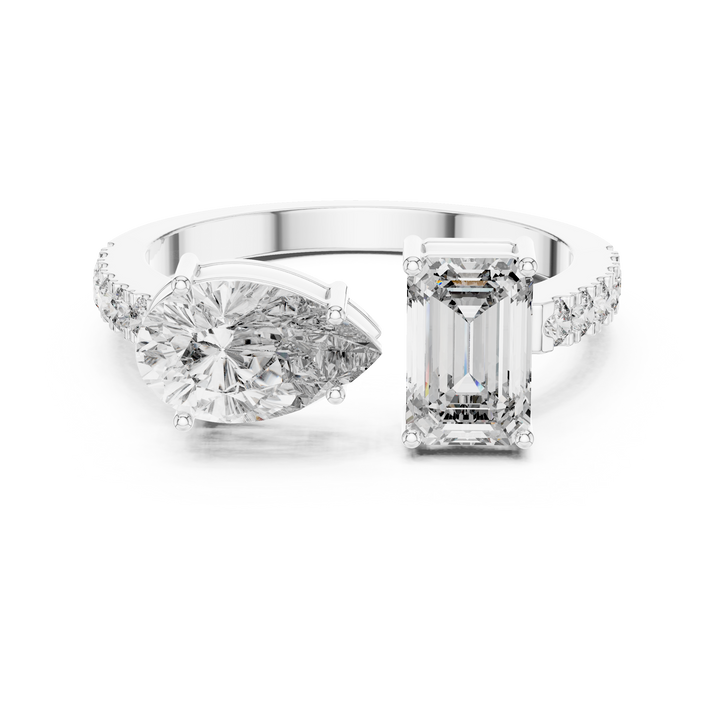 Contemporary Open Diamond Cuff Ring