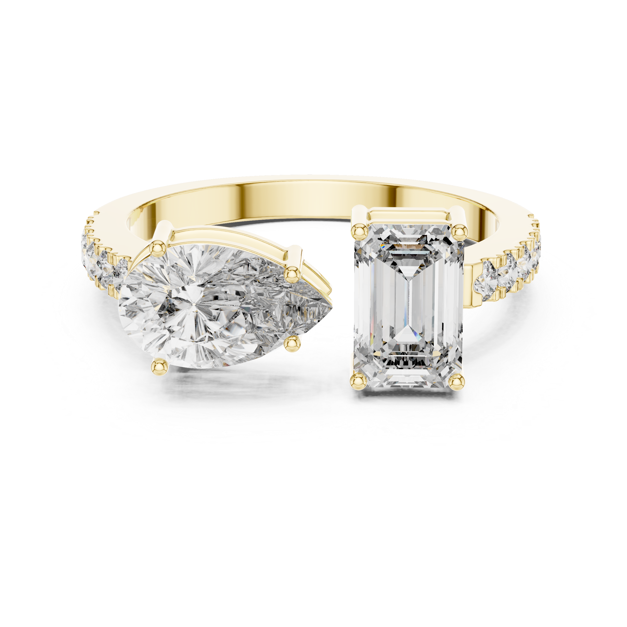 Contemporary Open Diamond Cuff Ring