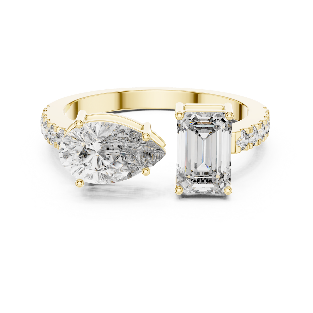 Contemporary Open Diamond Cuff Ring