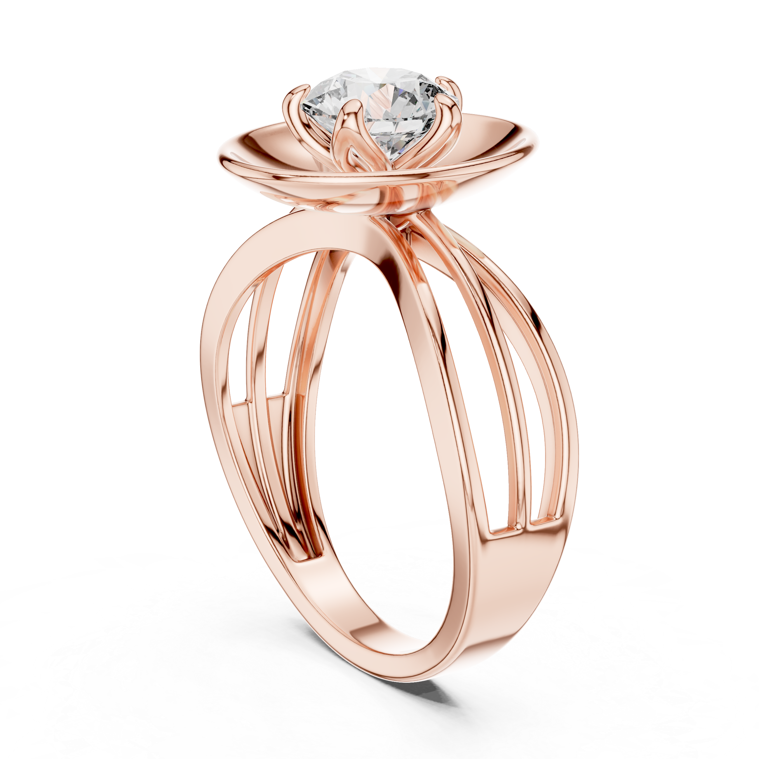 Contemporary Oval Frame Diamond Ring – Sleek Gold Design