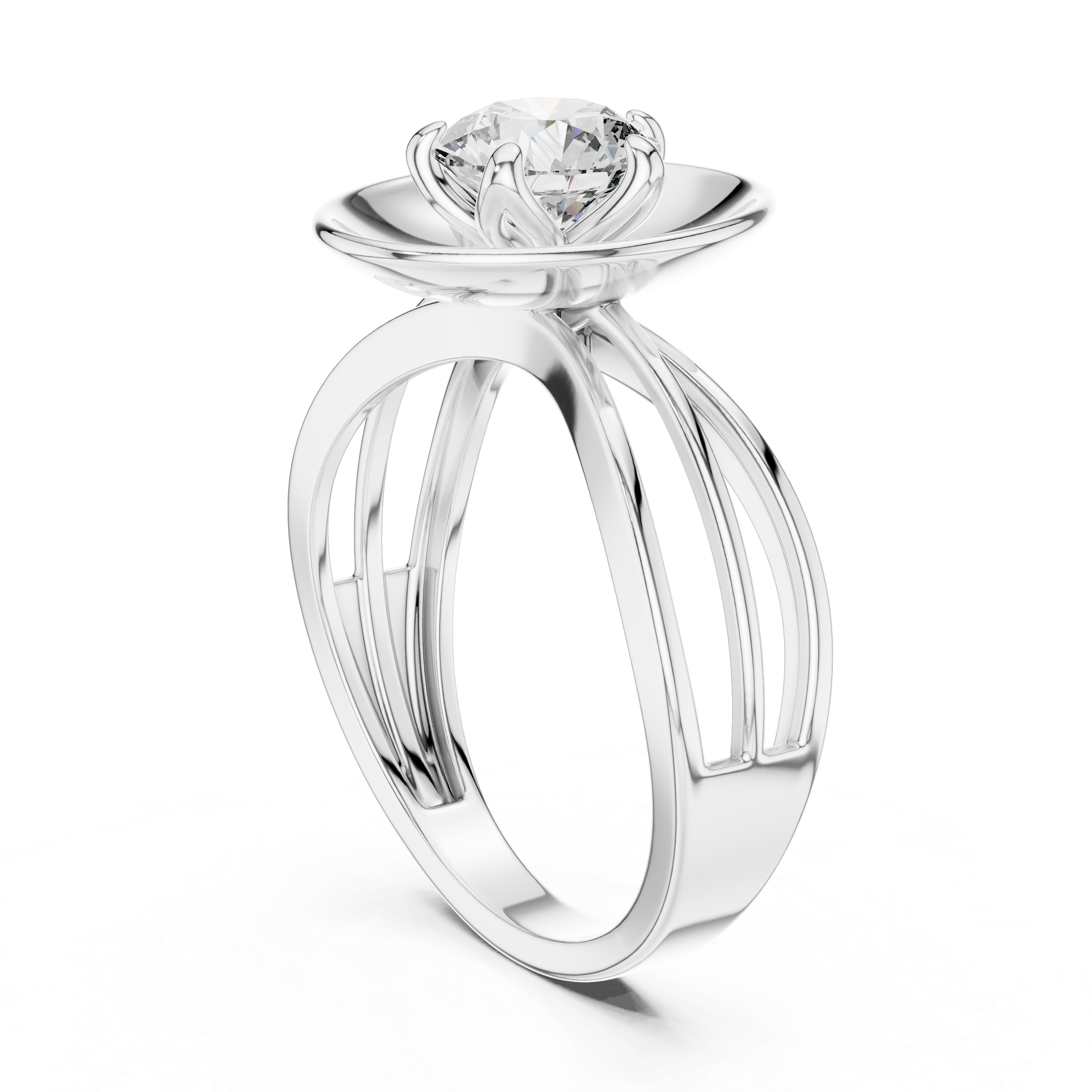Contemporary Oval Frame Diamond Ring – Sleek Gold Design