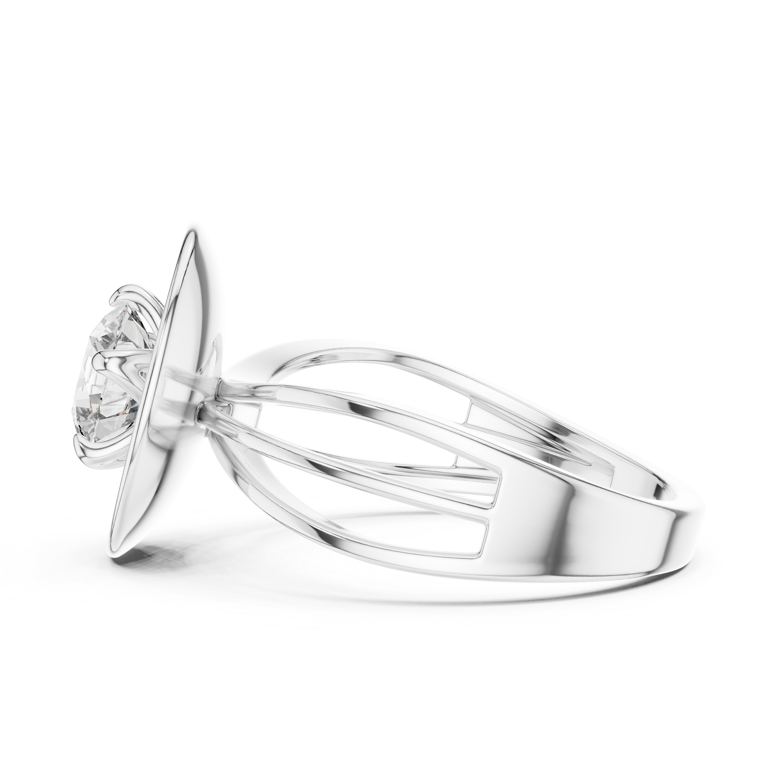 Contemporary Oval Frame Diamond Ring – Sleek Gold Design