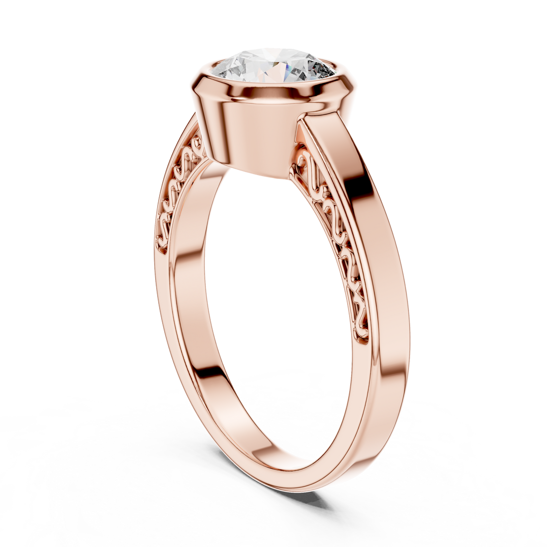 Simple Bezel Set Solitaire Engagement Ring
