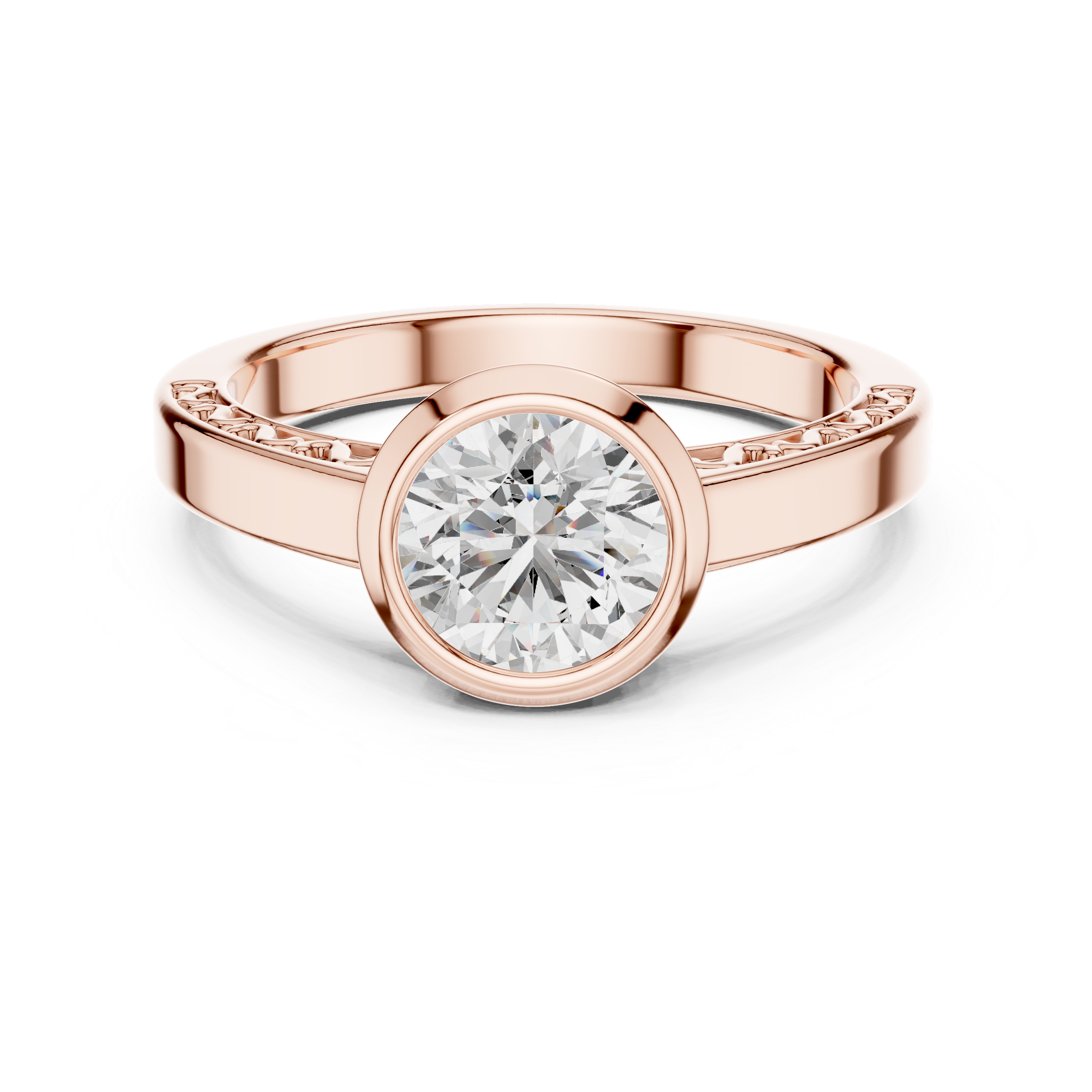 Simple Bezel Set Solitaire Engagement Ring